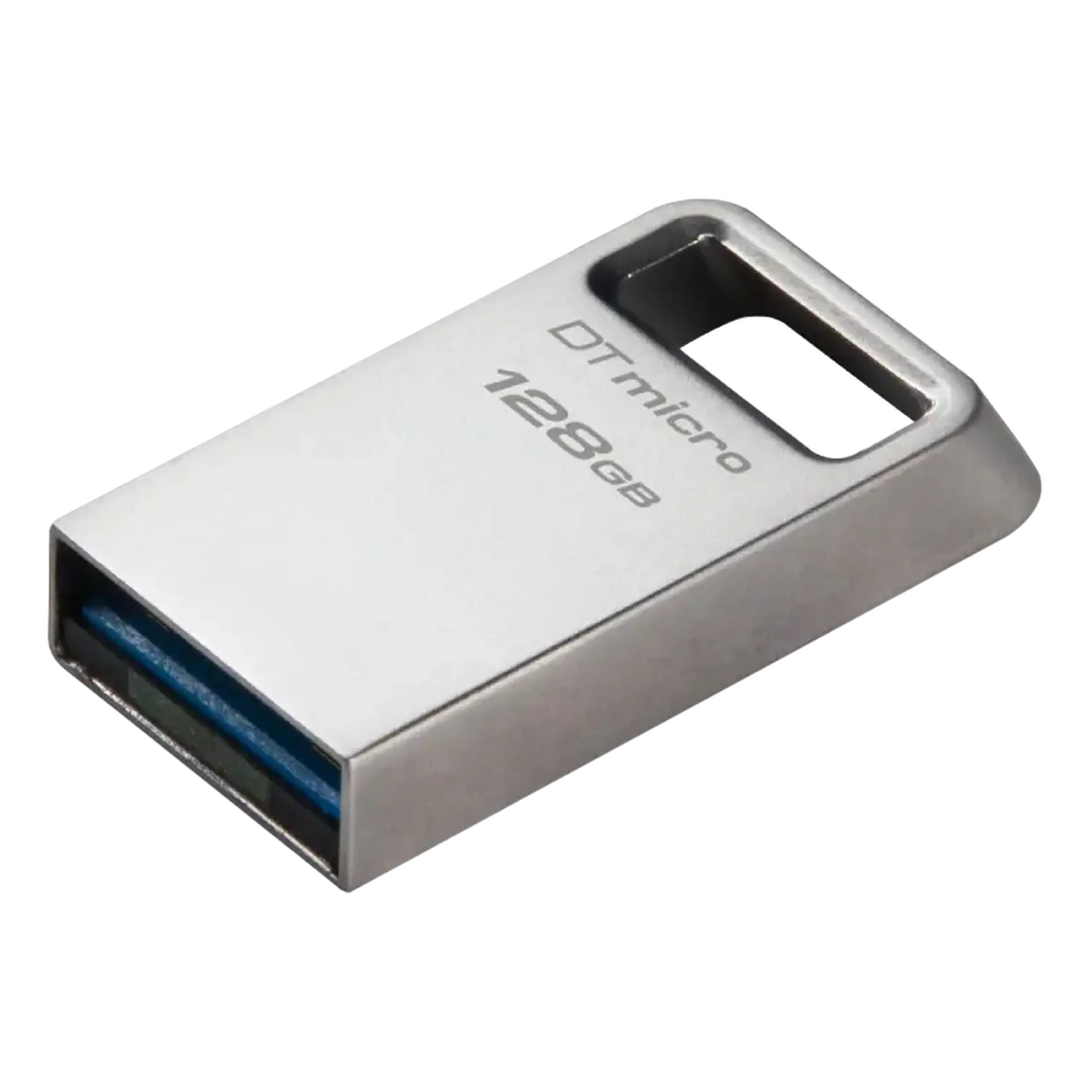 Unitate Flash USB3.2 de 128 GB Kingston DataTravaler Micro (DTMC3G2/128), carcasă metalică Premium (R:200MB/s)
