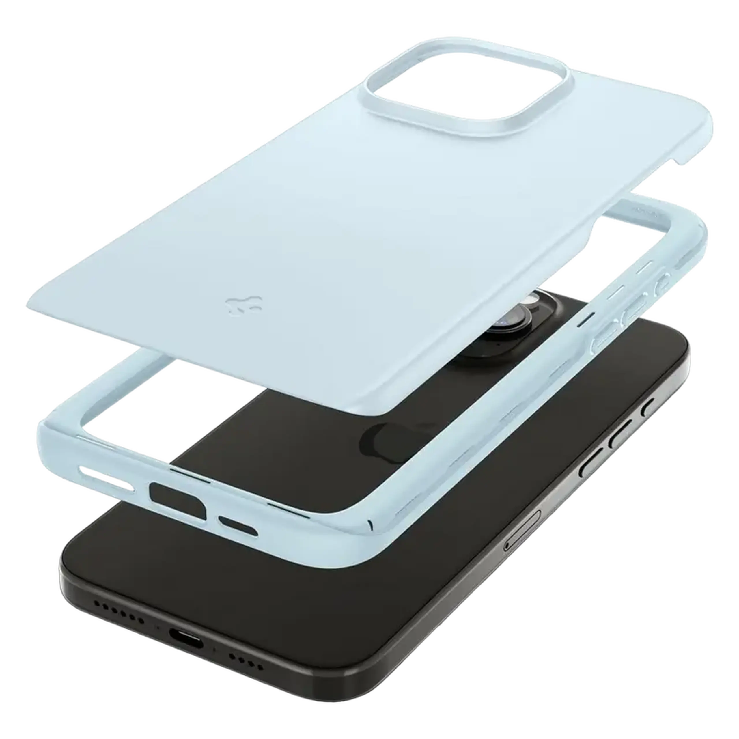 Husă Spigen iPhone 15 Pro Thin Fit, Albastru stins