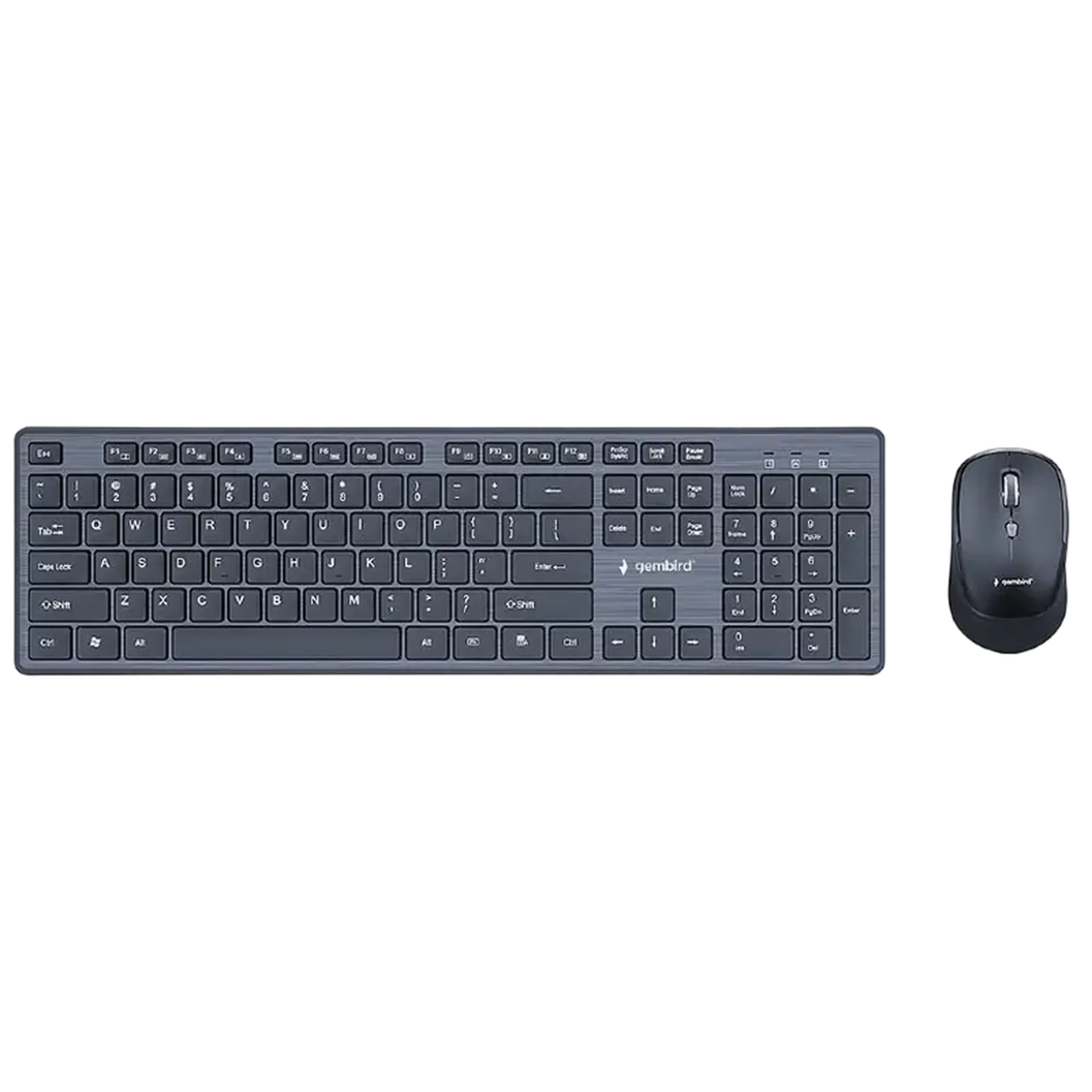 Tastatură și Mouse fără fir Gembird KBS - WCH - 04 - RU, taste Fn, Slim, 1600 dpi, 4 butoane, Ambidextru, 1
