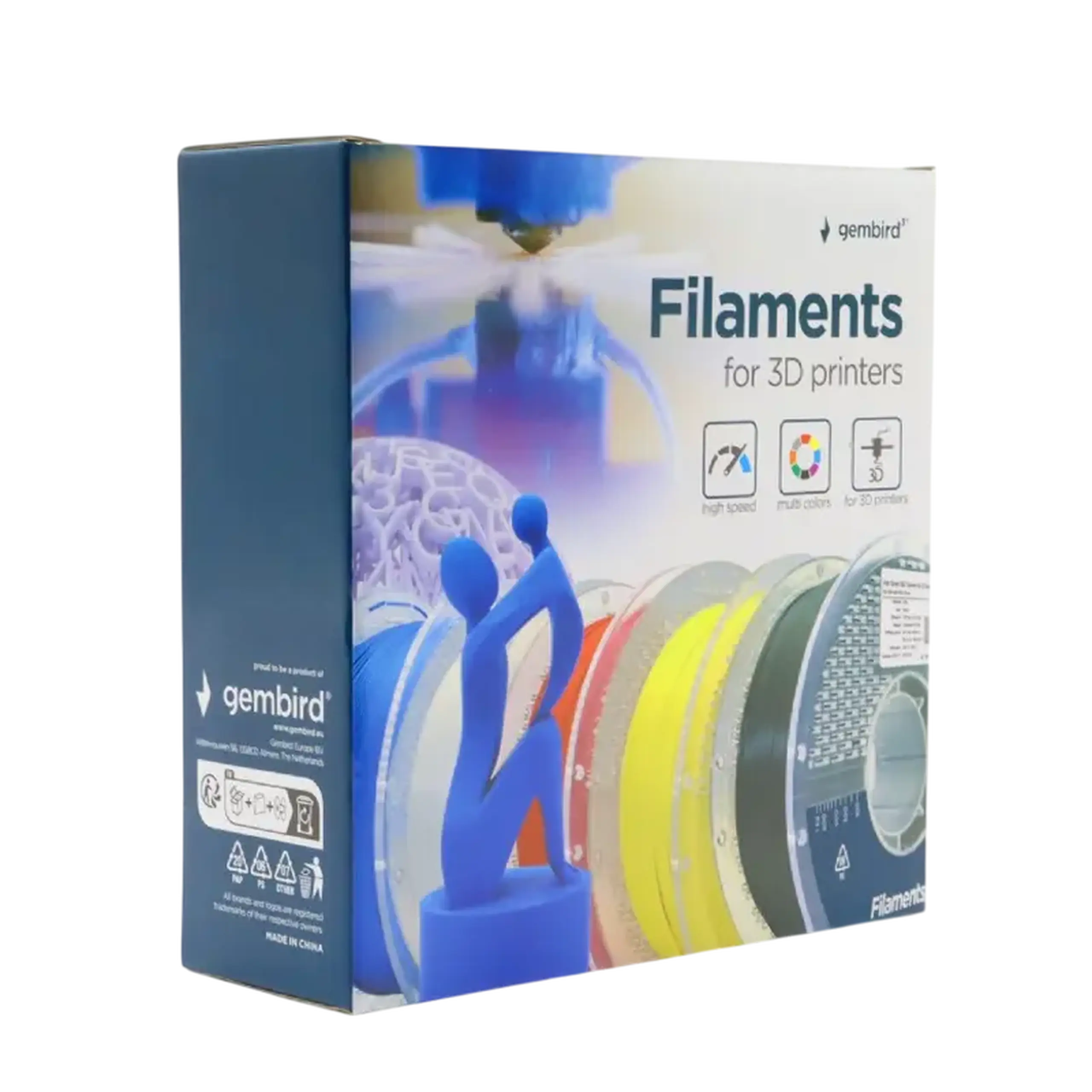Filament PLA 1,75 mm de mare viteză roșu, 1 kg, Gembird, 3DP - PLA1.75HY - 01 - R