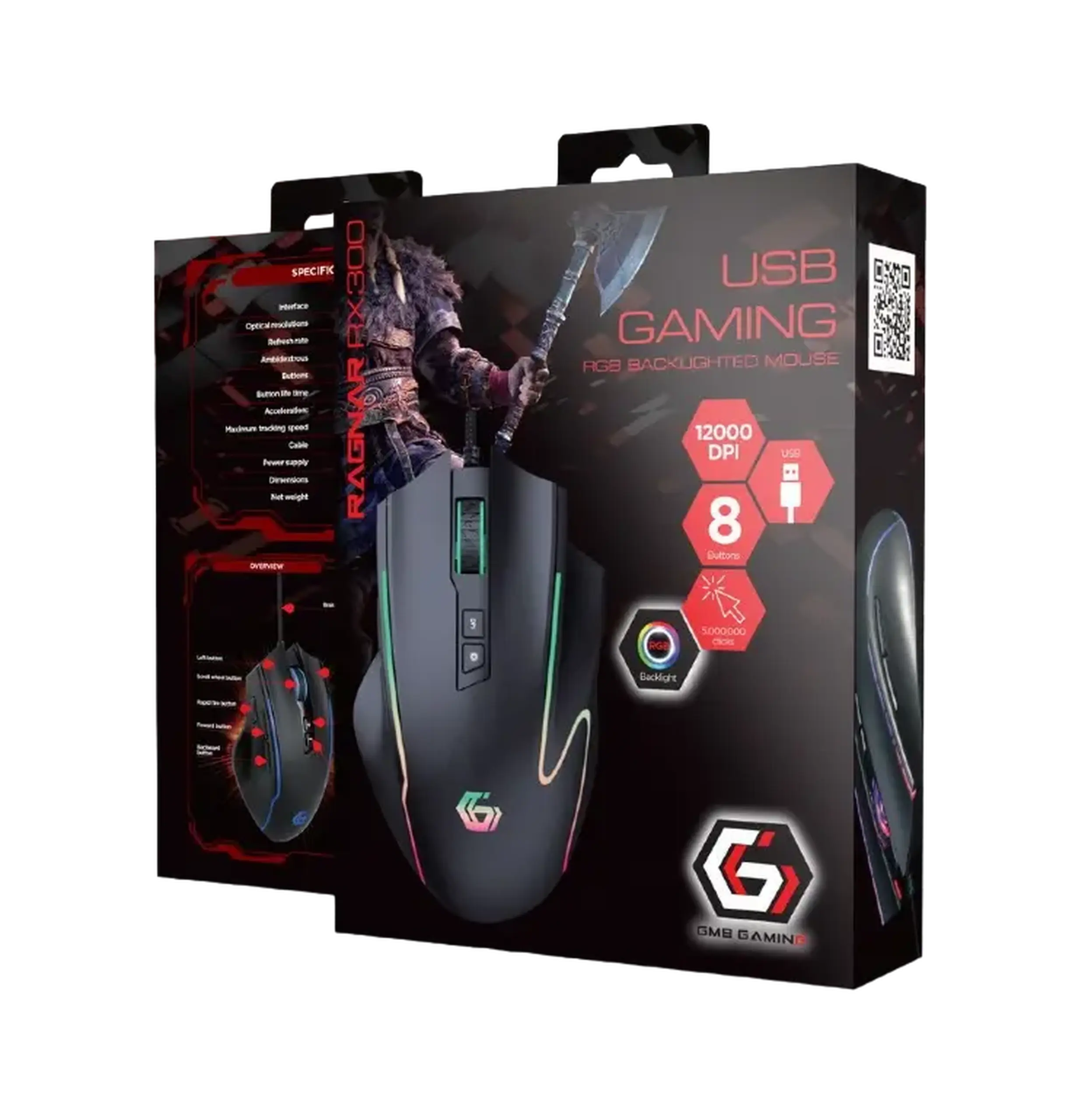 Gaming Mouse Gembird RAGNAR-RX300, Negru