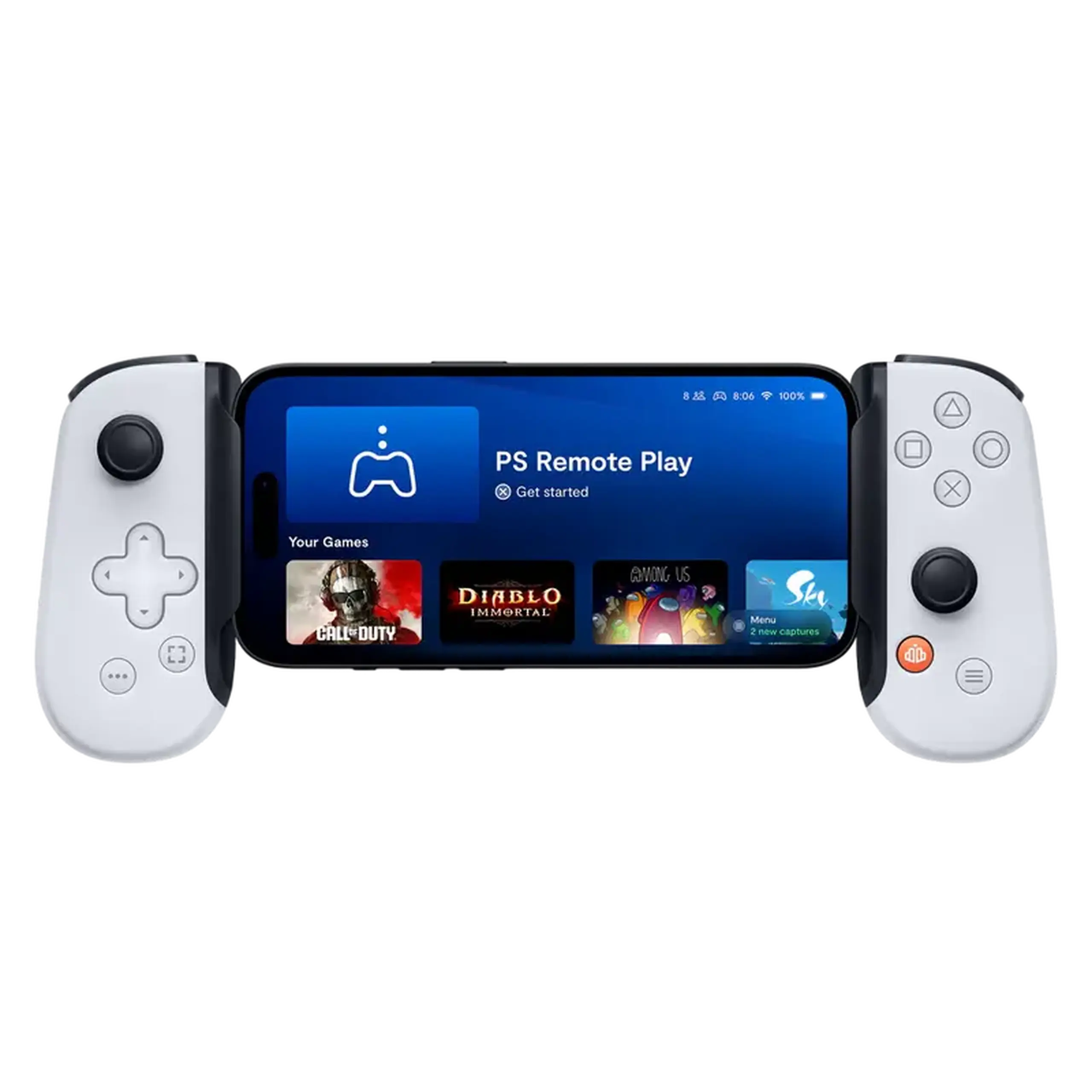Controler de joc mobil Backbone One Lightning PlayStation Edition, Alb