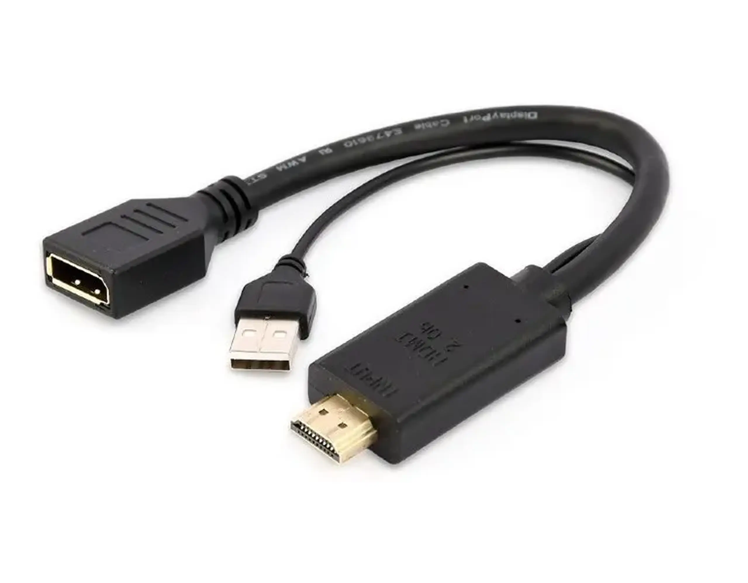 Adaptor DP F la HDMI M Active 4K Cablexpert "A - HDMIM - DPF - 01" Port de afișare negru fem la HDMI tată