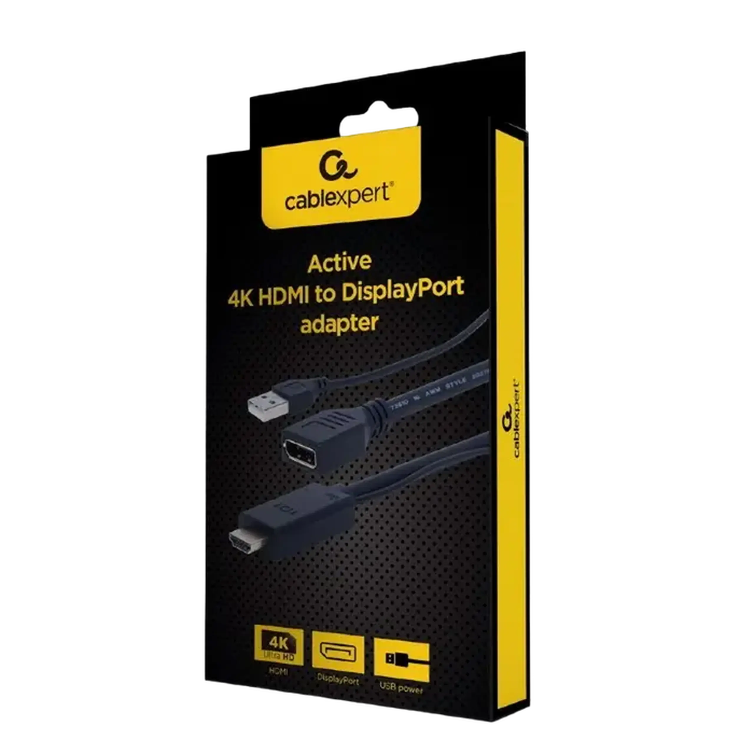 Adaptor DP F la HDMI M Active 4K Cablexpert "A - HDMIM - DPF - 01" Port de afișare negru fem la HDMI tată