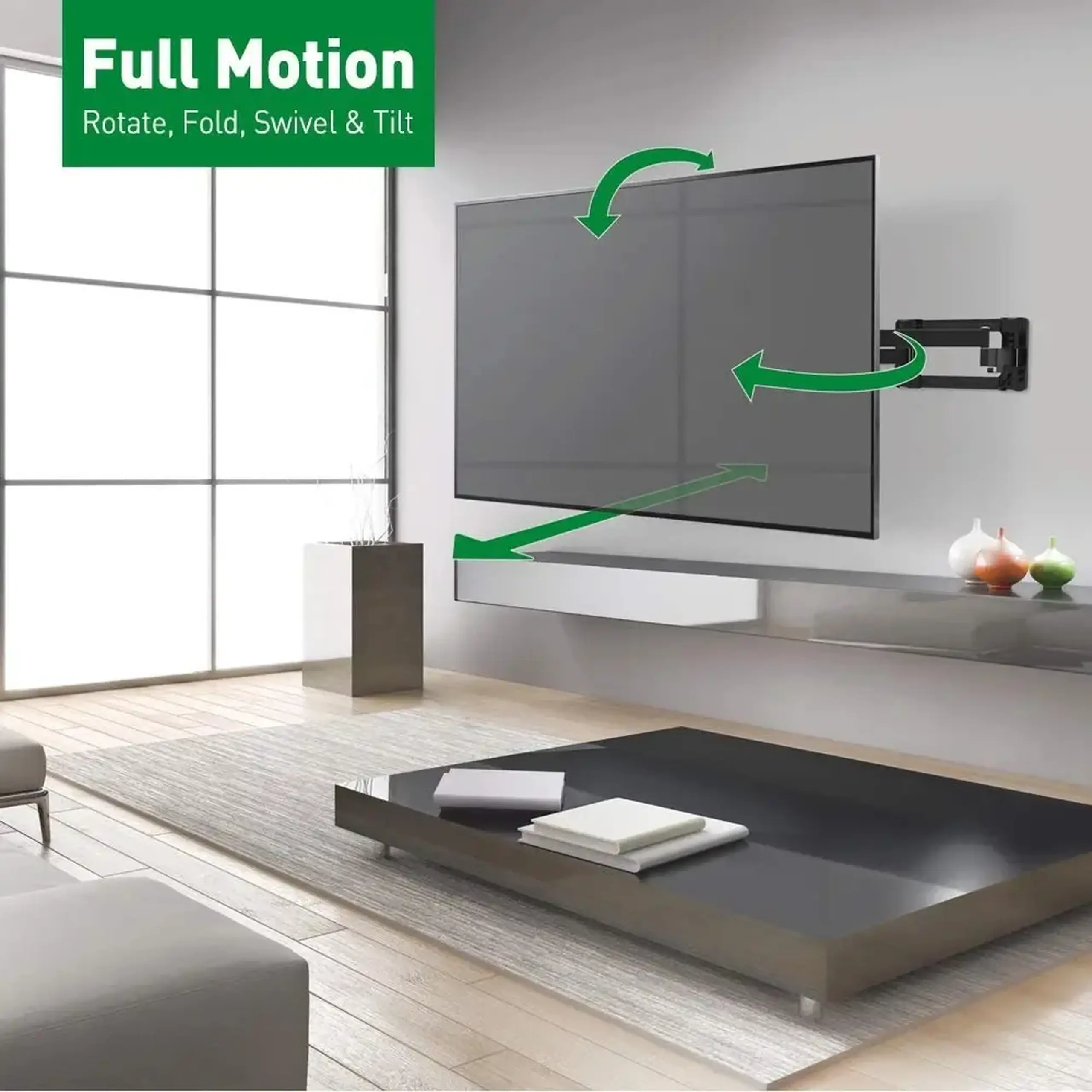 Suport pe perete Barkan ''BM464XL'' Black 13" - 80" Full Motion, max.50kg, VESA mm: până la 600x400mm