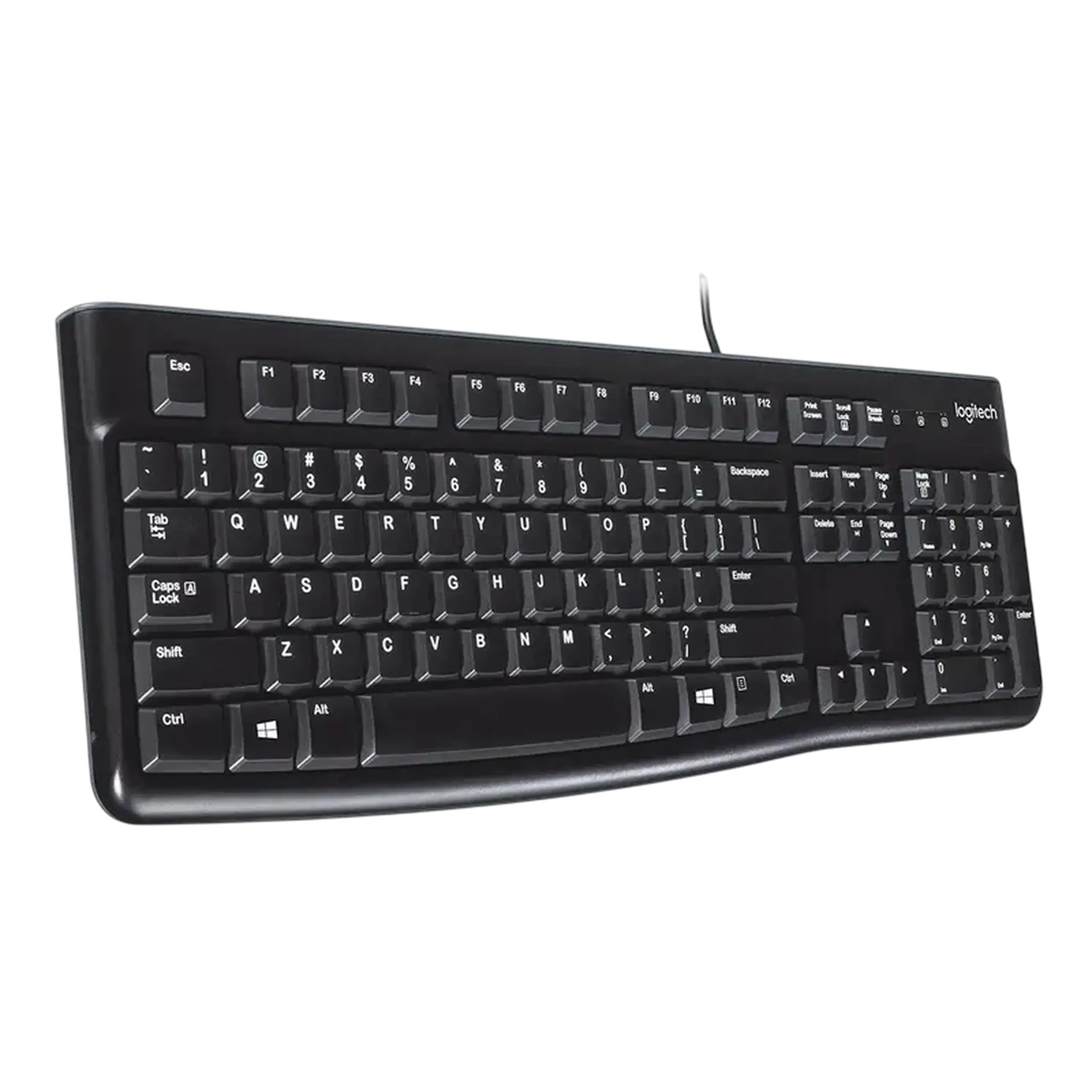 Tastatură Logitech K120 pentru afaceri, tastare silențioasă, 1,5 m, USB, EN/UA, neagră