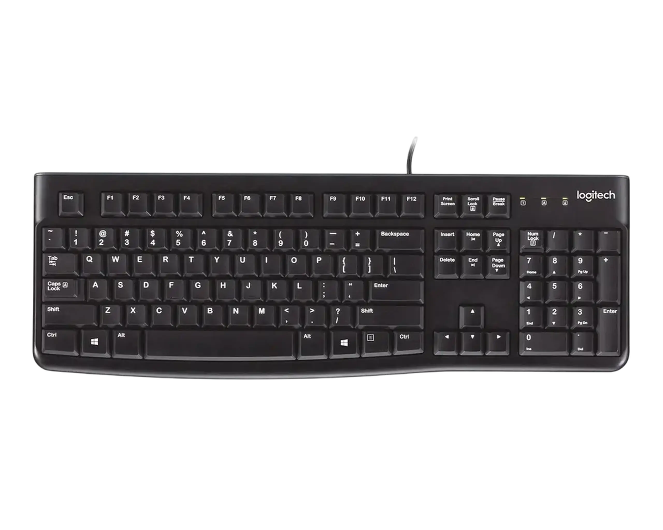 Tastatură Logitech K120 pentru afaceri, tastare silențioasă, 1,5 m, USB, EN/UA, neagră