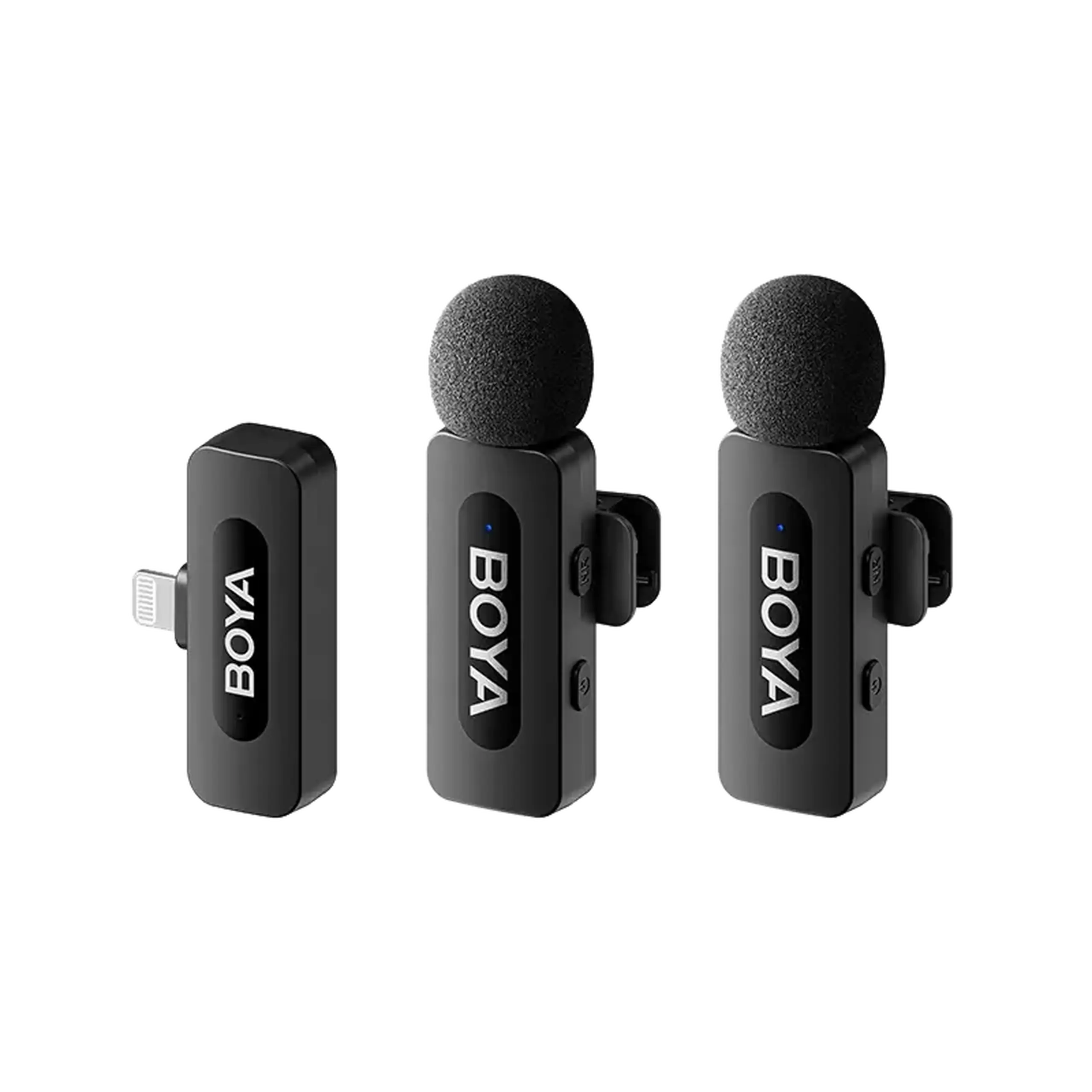 Microfon portabil pentru înregistrare vocală Boya BY-V2 V2.0, Fără fir, Negru