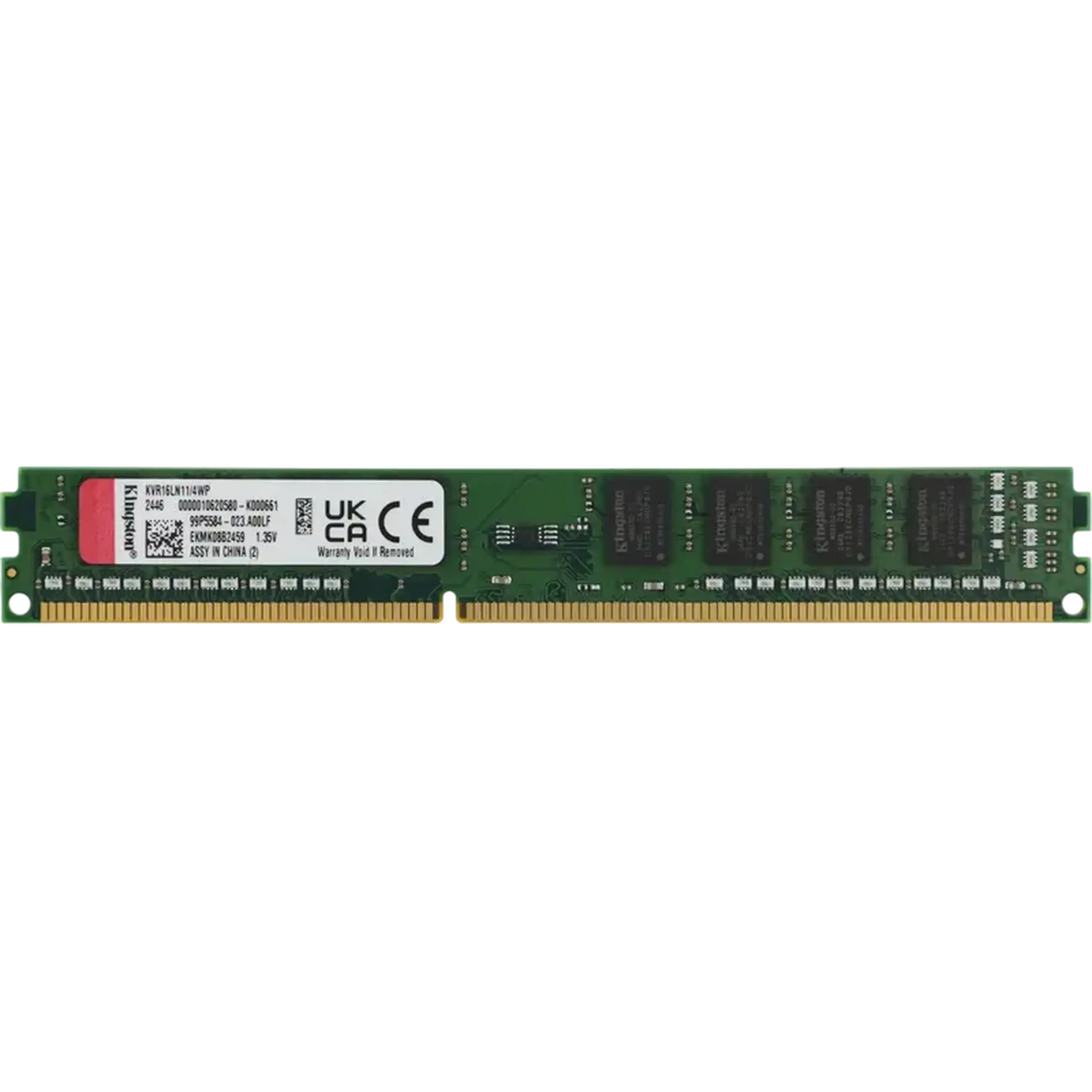 Memorie RAM Kingston ValueRAM, DDR3 SDRAM, 1600 MHz, 4 GB, KVR16LN11/4WP