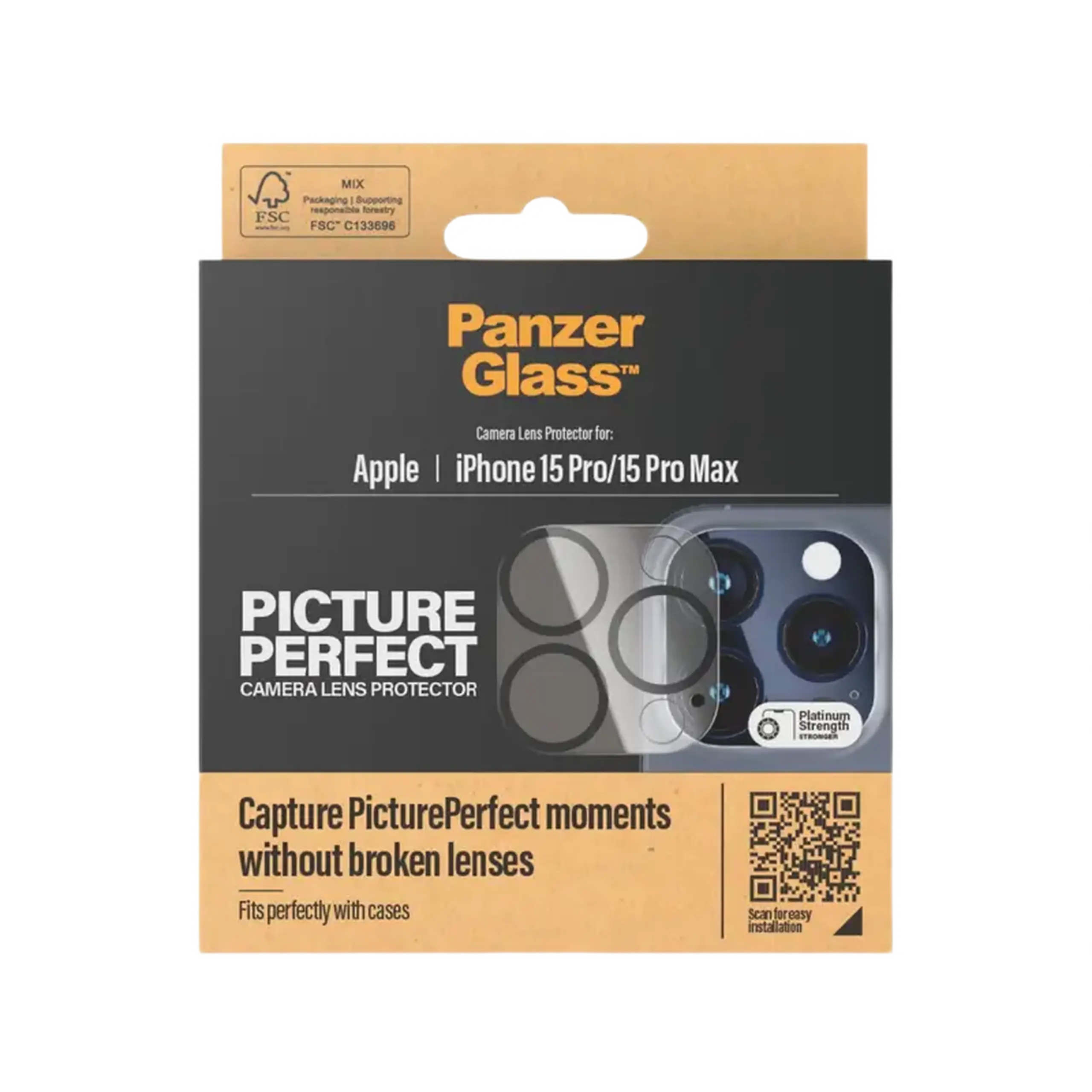 PanzerGlass PicturePerfect pentru iPhone15 Pro/15 Pro Max, negru