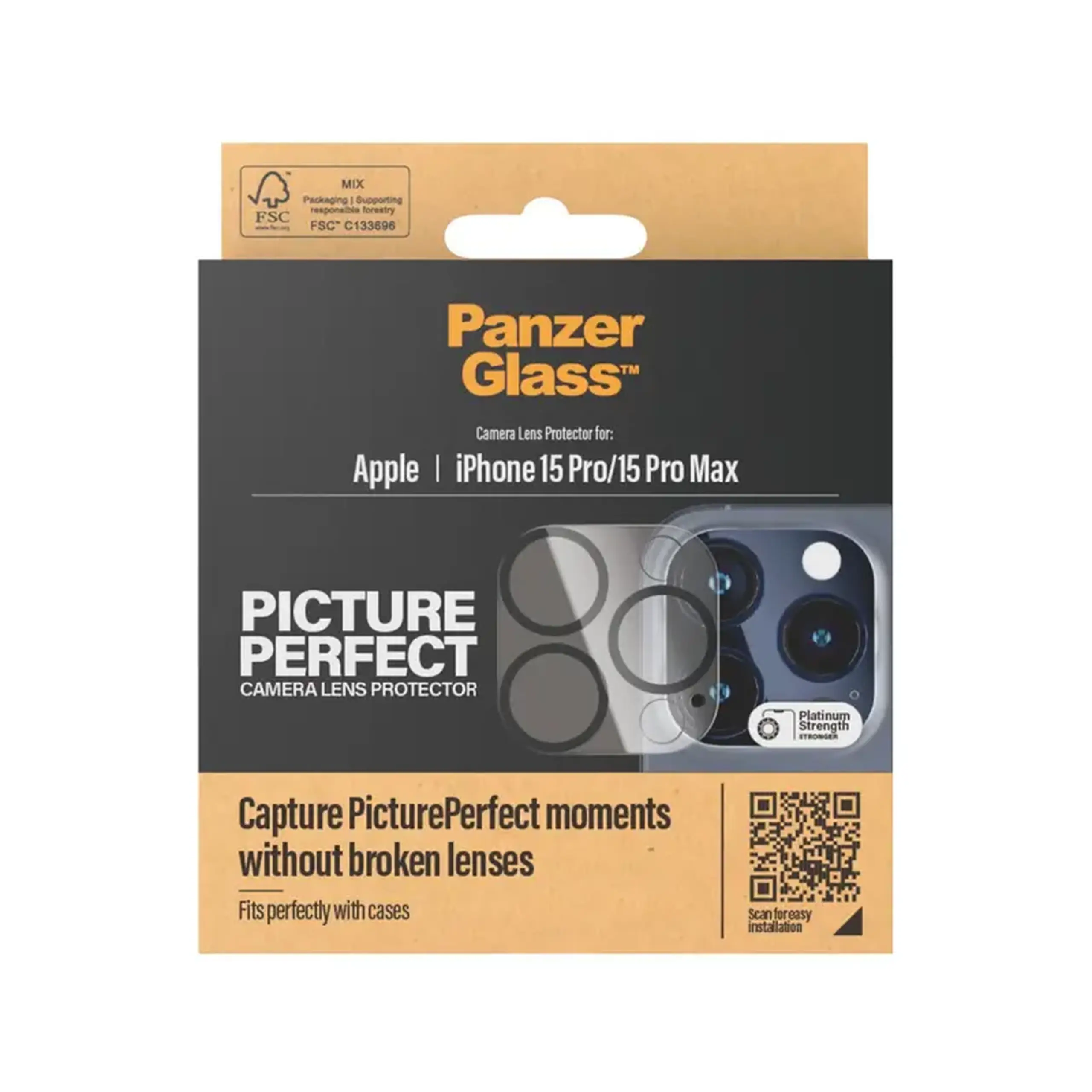 PanzerGlass PicturePerfect pentru iPhone15 Pro/15 Pro Max, negru