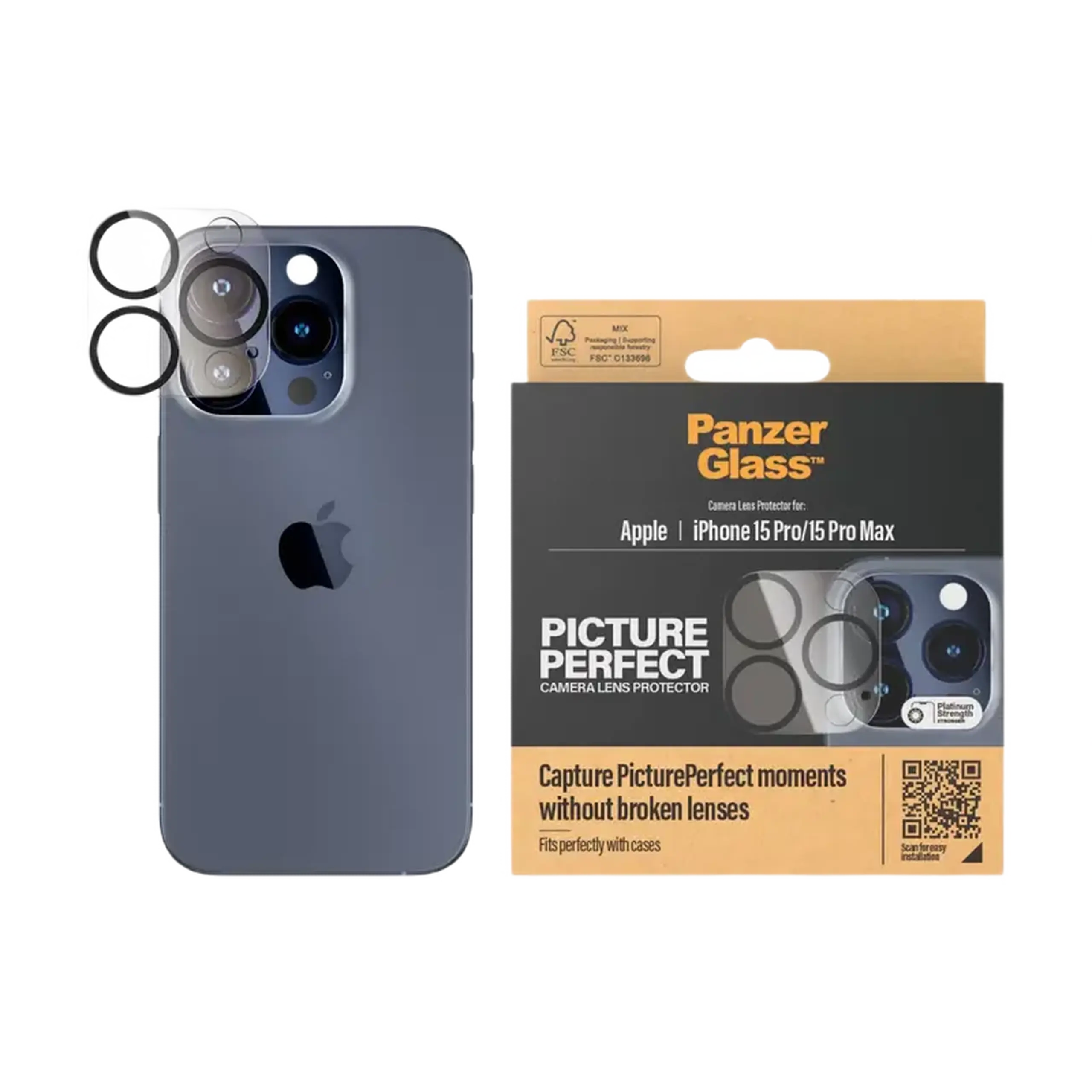 PanzerGlass PicturePerfect pentru iPhone15 Pro/15 Pro Max, negru