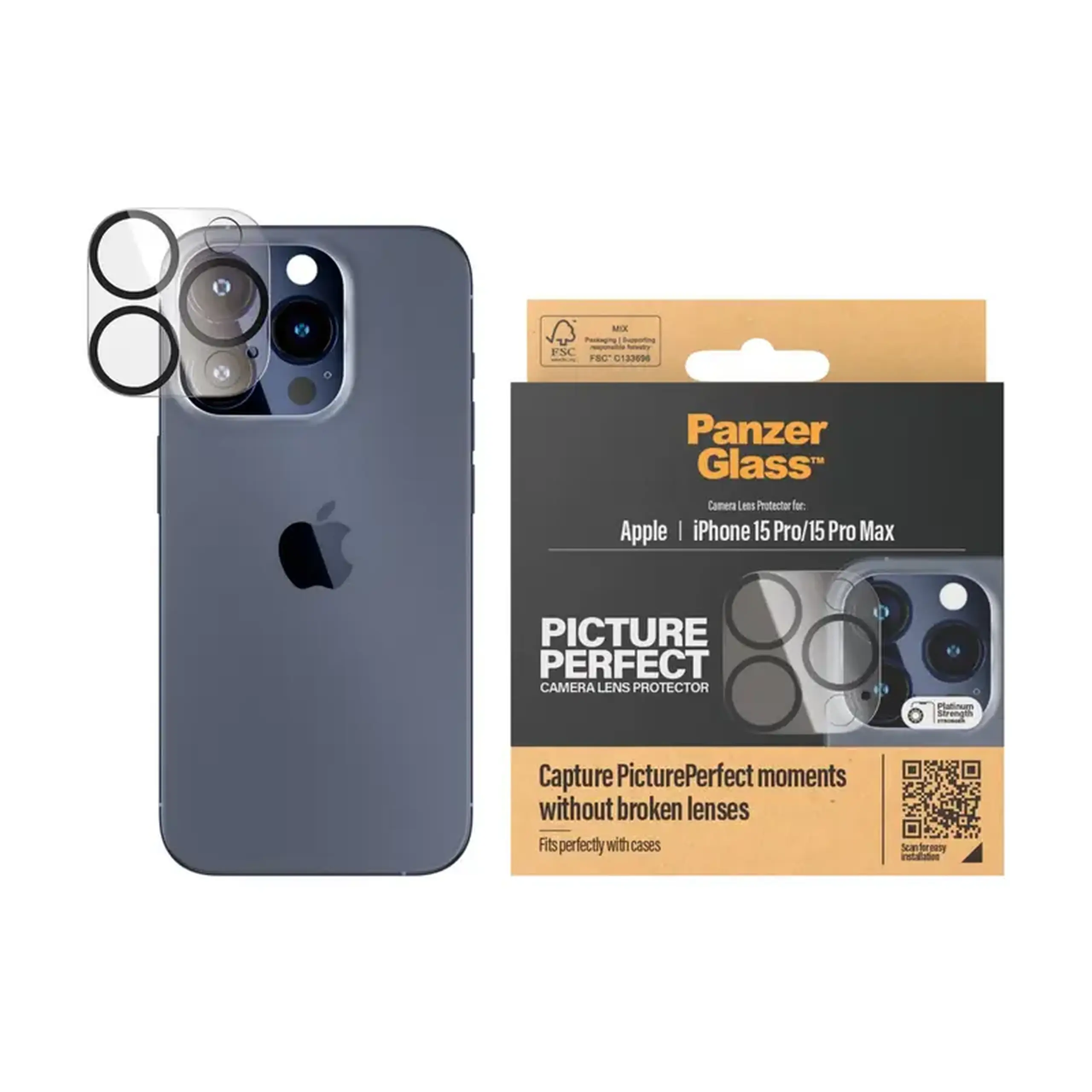 PanzerGlass PicturePerfect pentru iPhone15 Pro/15 Pro Max, negru