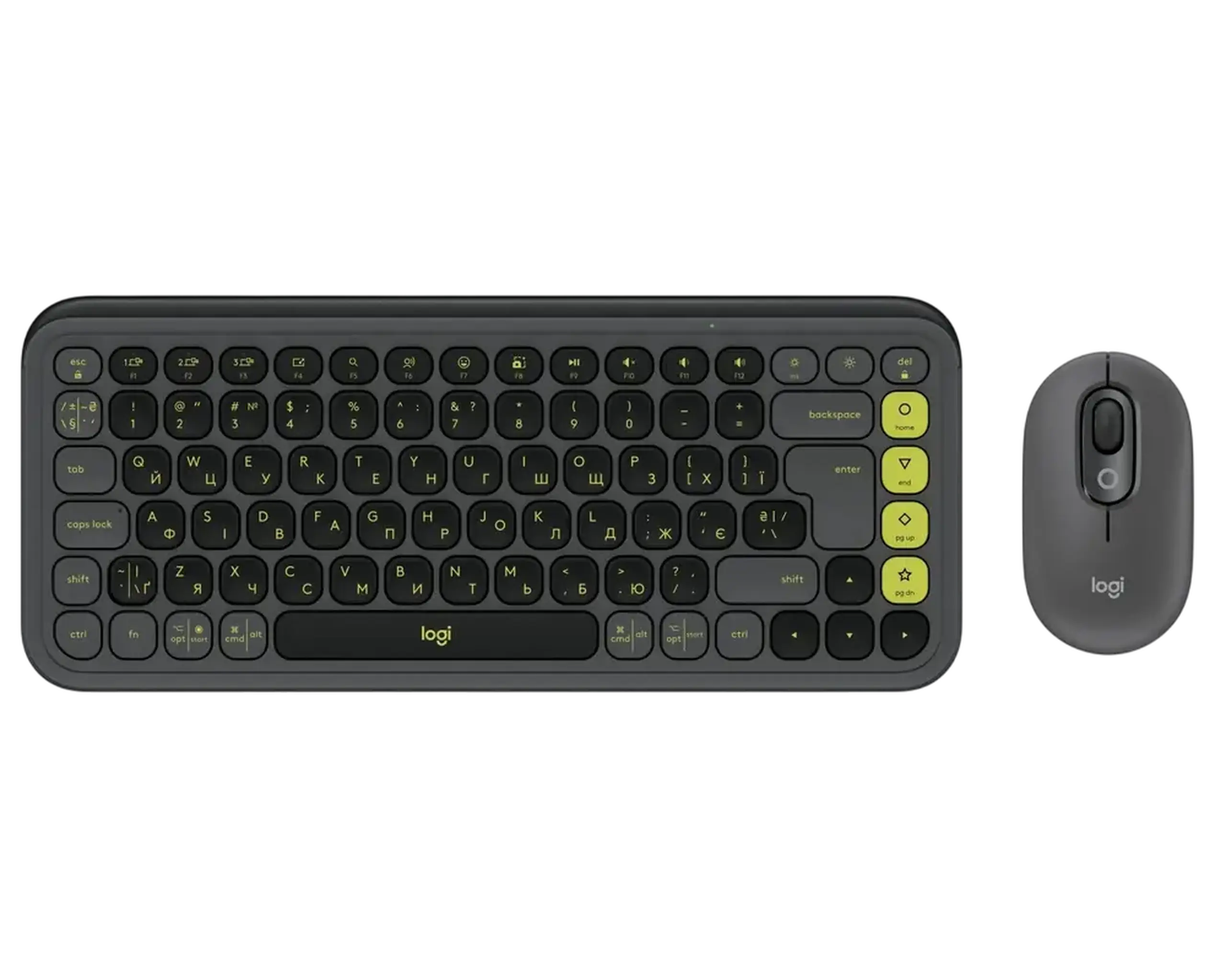 Set Tastatură + Mouse Logitech POP ICON Combo, Fără fir, Grafit
