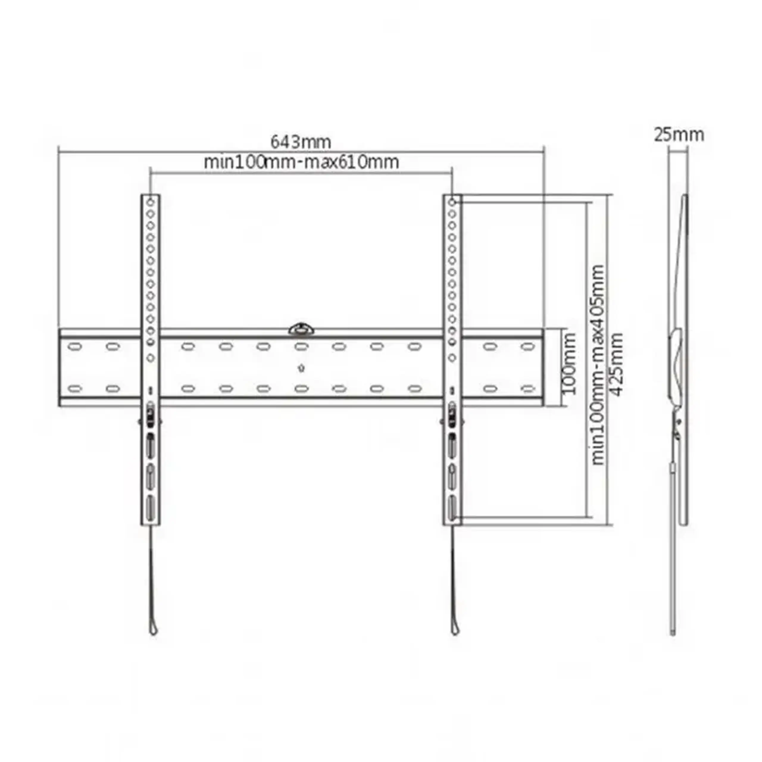 Suport pe perete Gembird "WM - 70F - 01" Negru 37" - 70", 40kg, VESA: până la 600x400, Distanța perete: 25mm