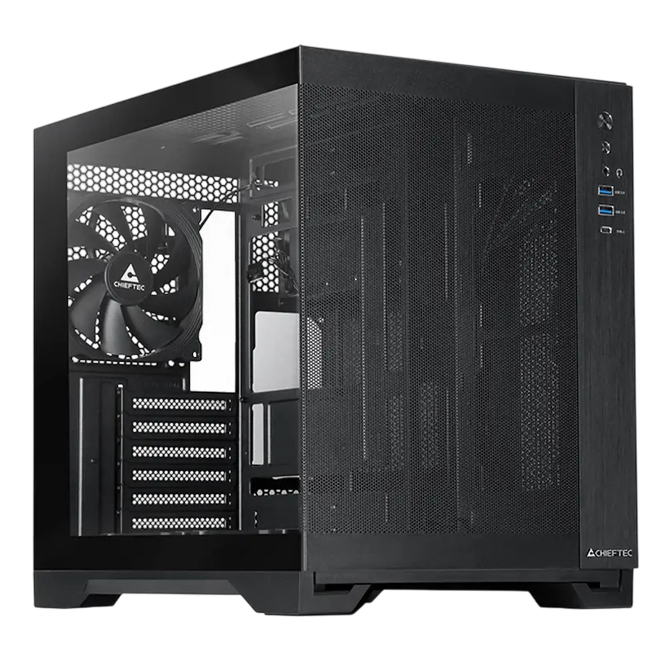 Carcasă PC Chieftec Visio Air, Mini-Tower, Fără PSU, Negru
