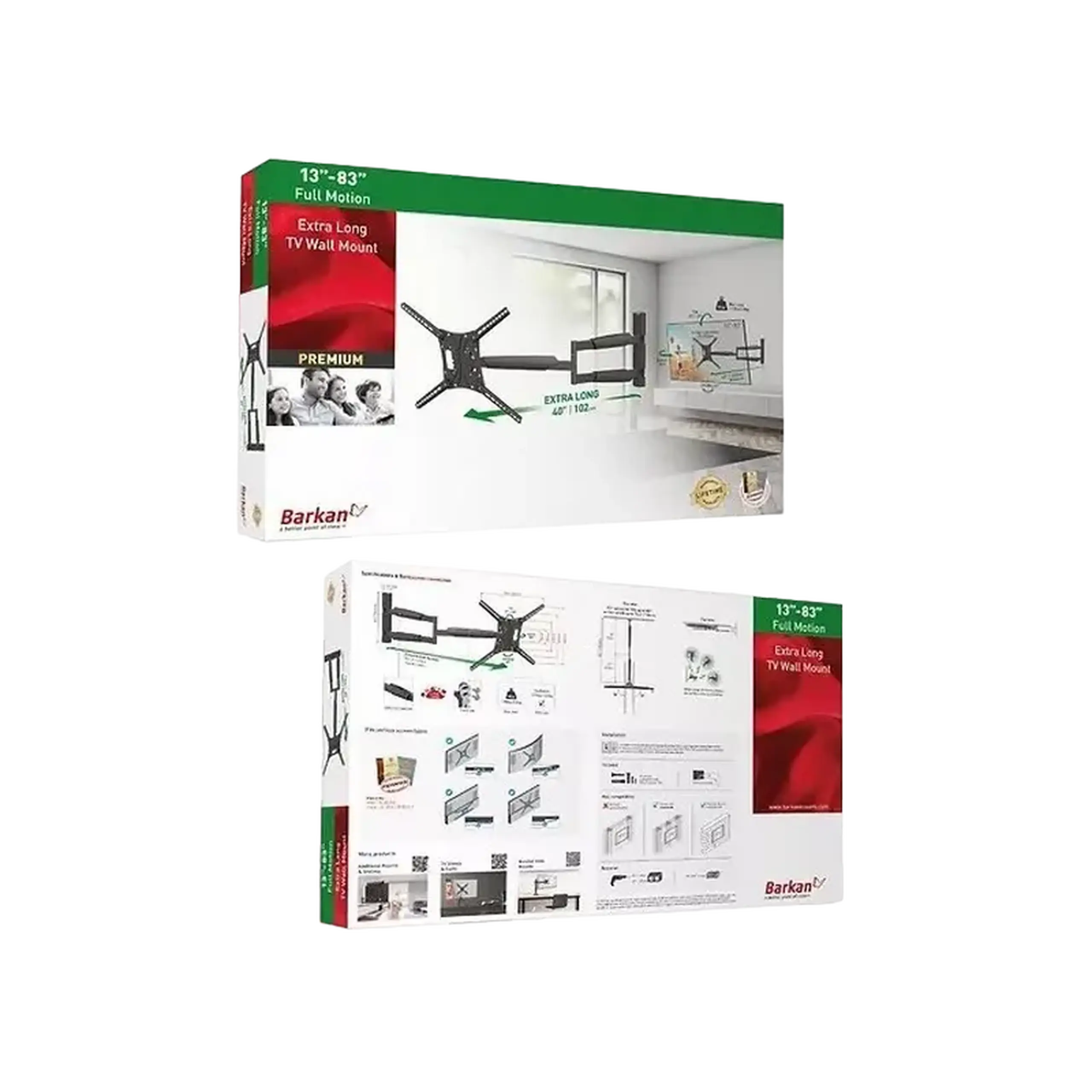 Suport TV de perete BARKAN BM443XL, Negru