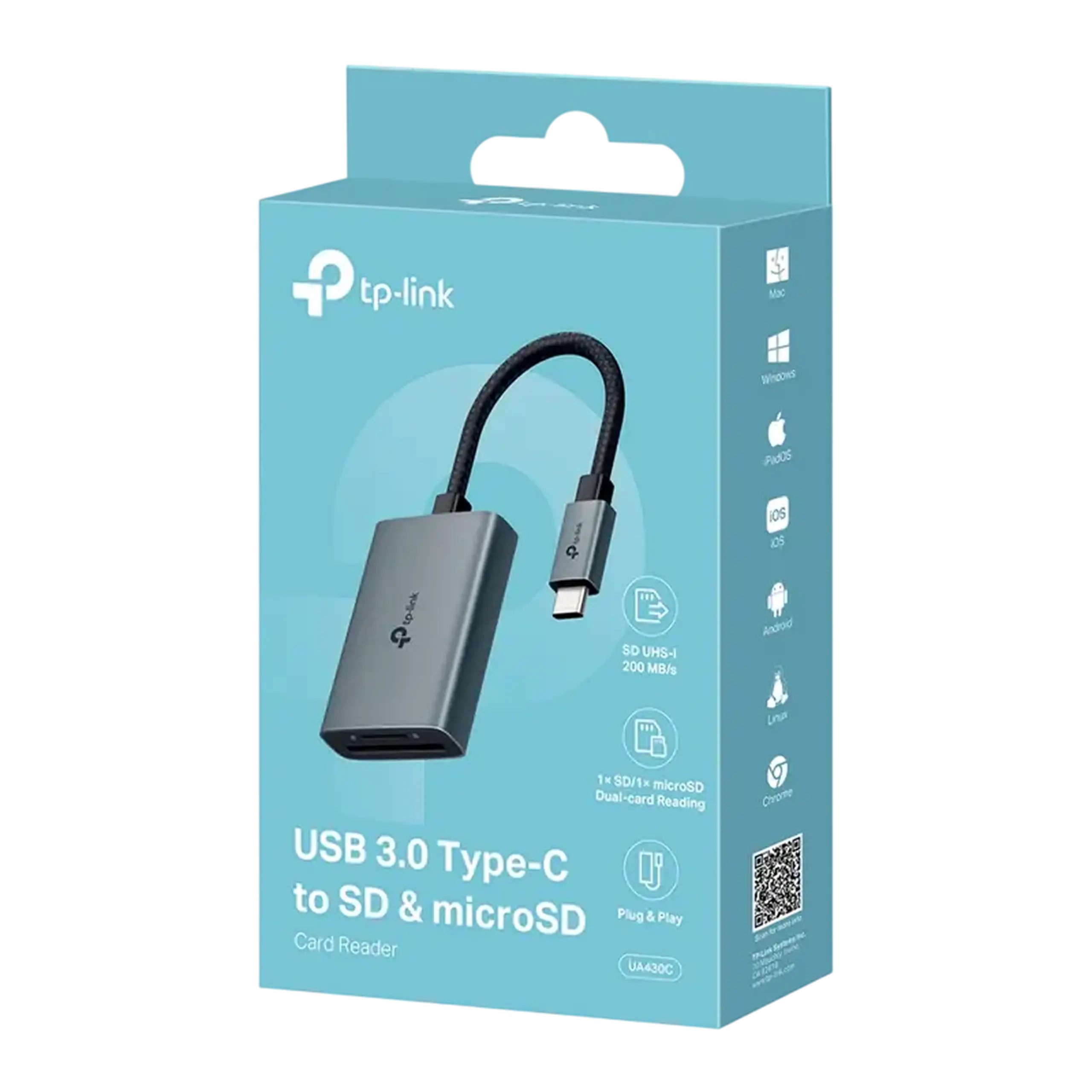 Cititor de carduri TP-LINK UA430C, USB Type-C, Gri
