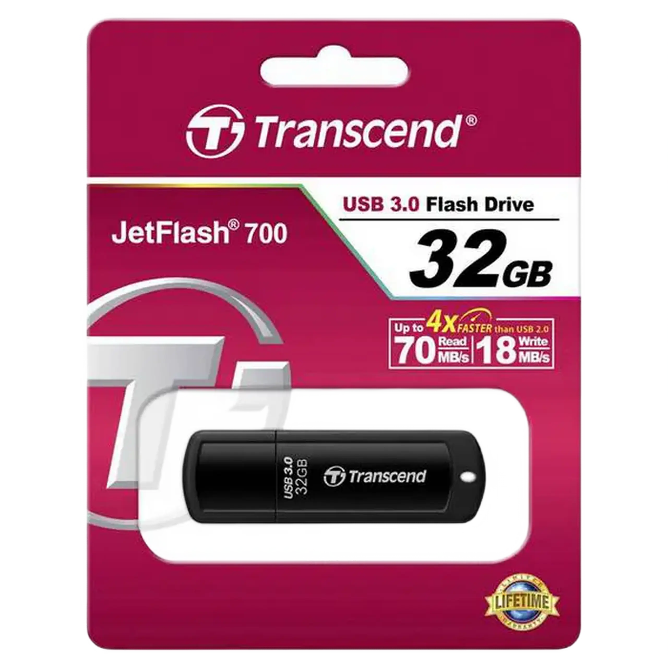 Memorie USB Transcend JetFlash 700, 32GB, Negru