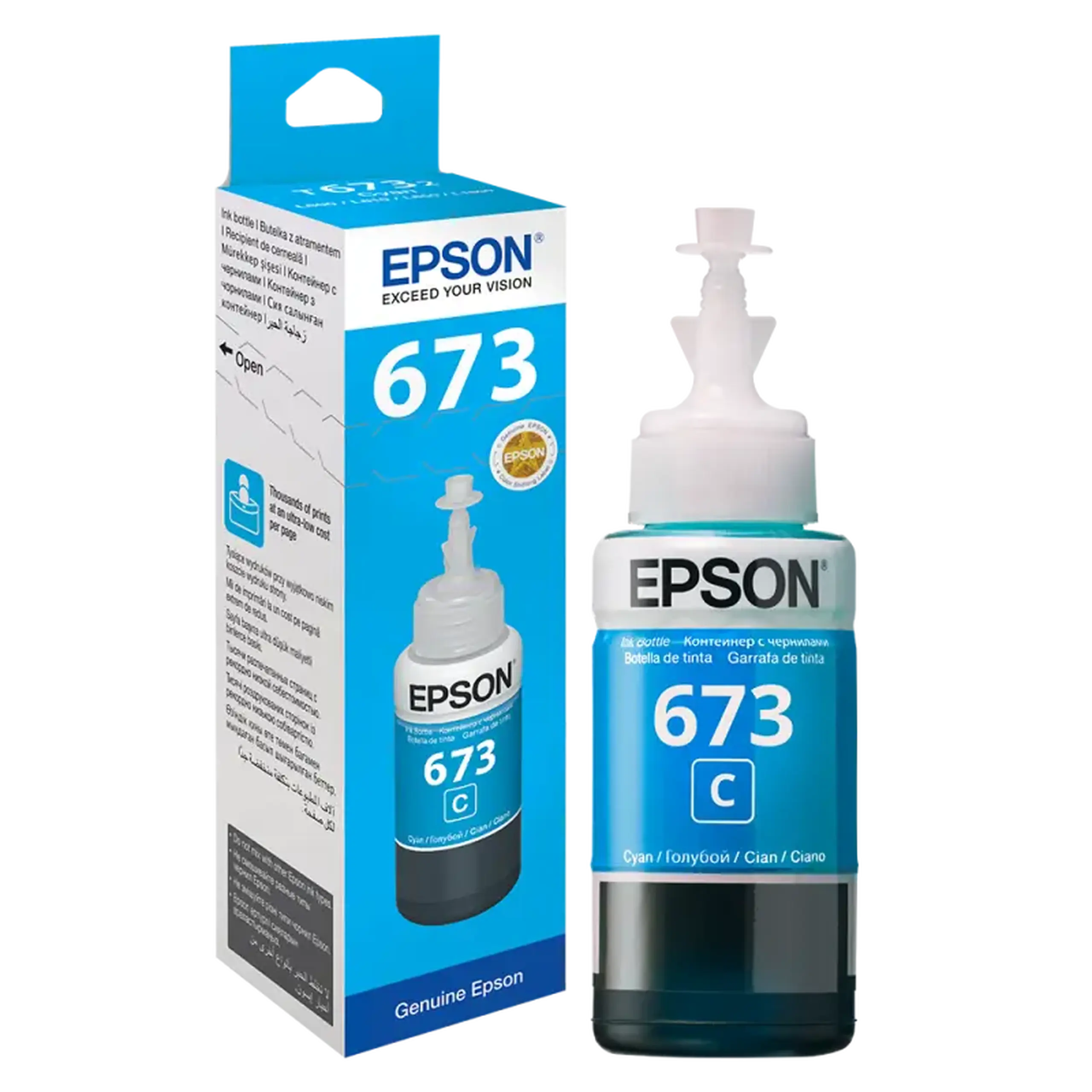 Recipient de cerneală Epson T673, 70ml, Cyan