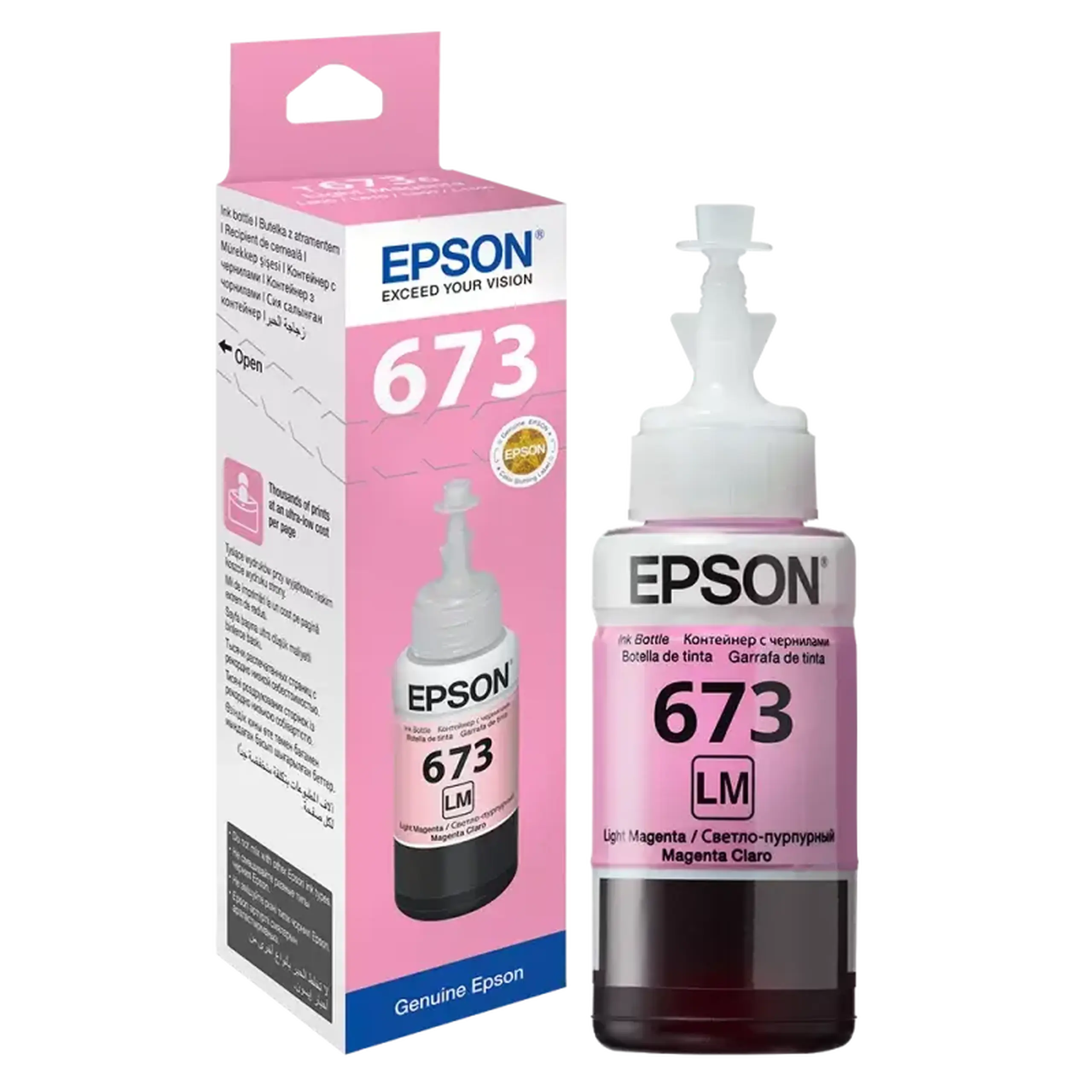 Recipient de cerneală Epson T673, 70ml, Magenta Deschisa