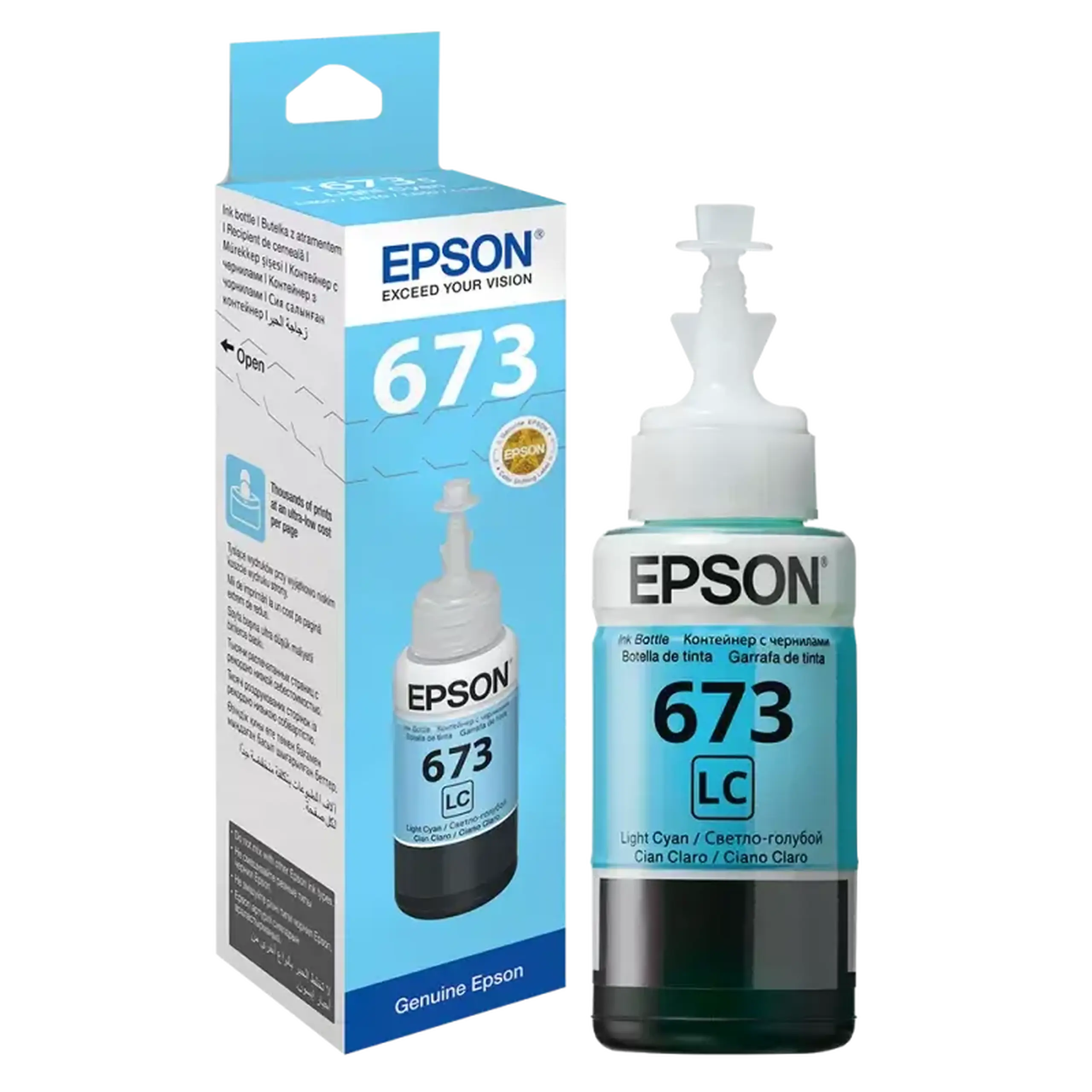 Recipient de cerneală Epson T673, 70ml, Albastru Deschis
