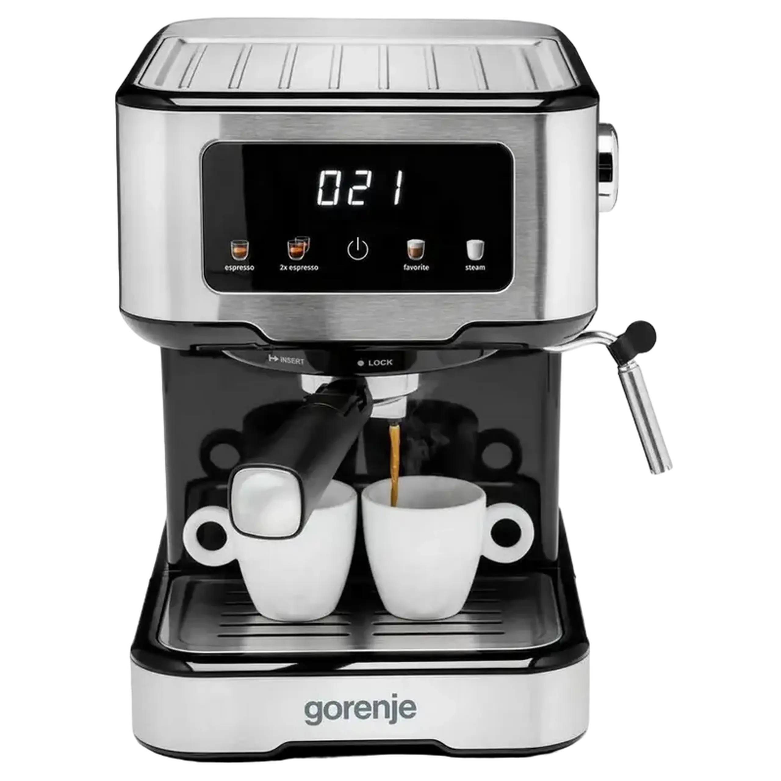 Cafetiera manuala Gorenje ESCM15CD, 1100W, Oțel inoxidabil