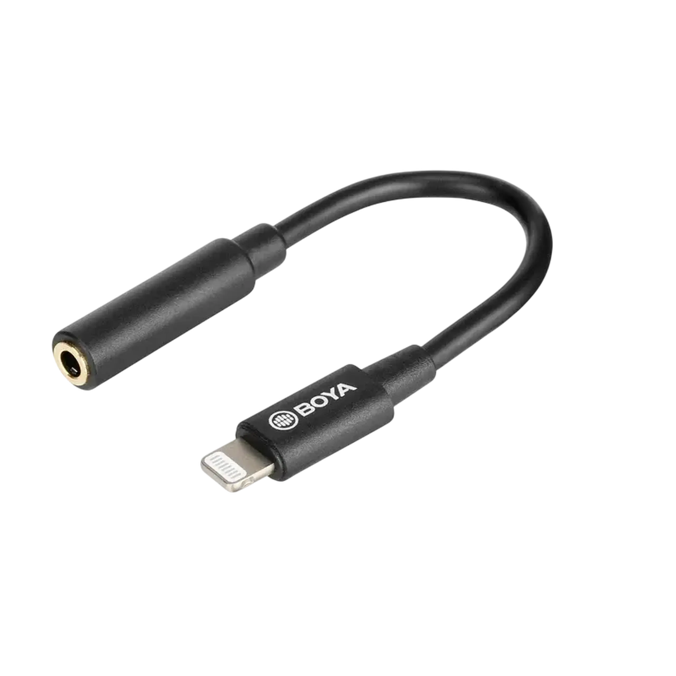 Audio Adaptor Boya BY-K3, Lightning - 3.5 mm, 0,06m, Negru