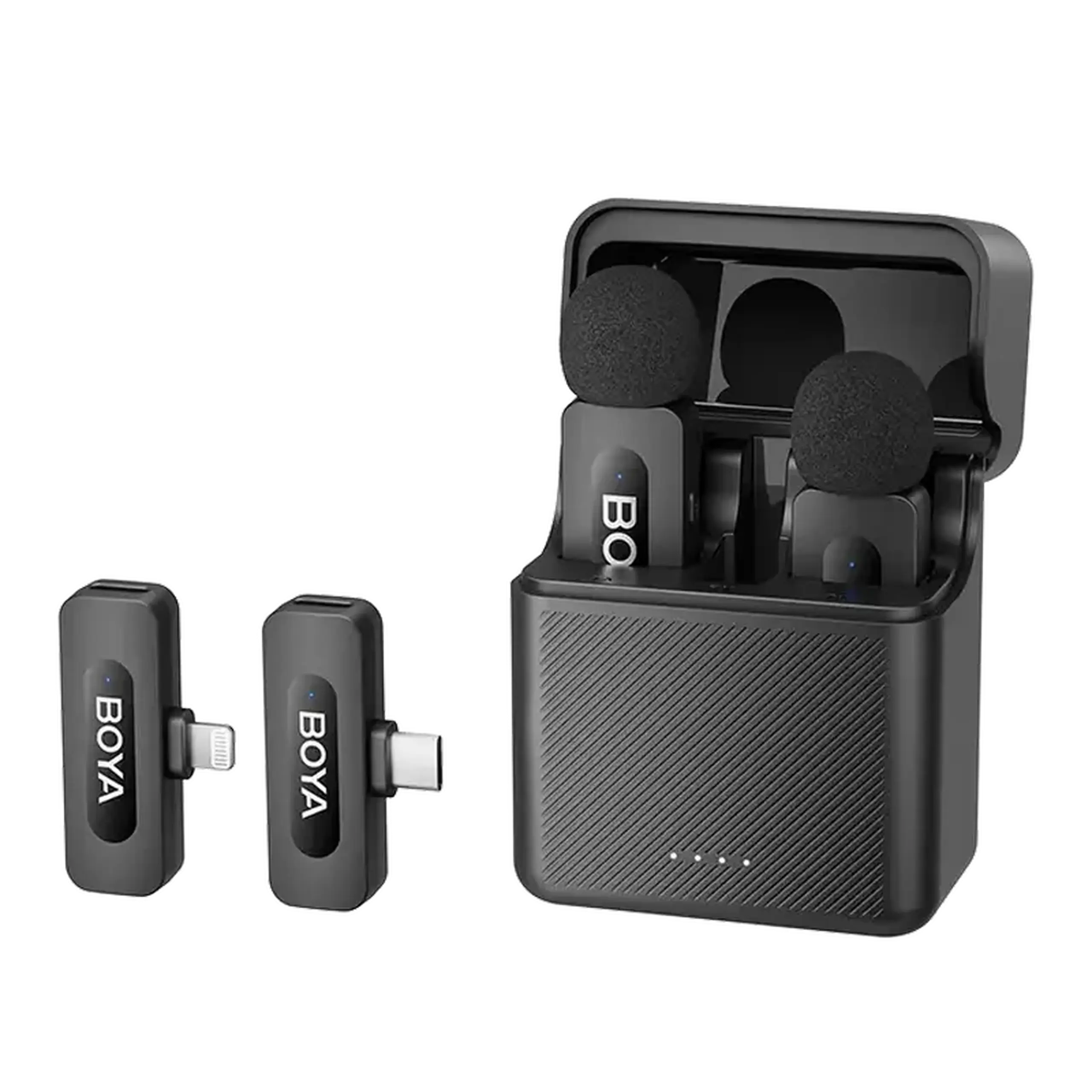 Microfon portabil pentru înregistrare vocală Boya BY-V3 Combo, Fără fir, Negru