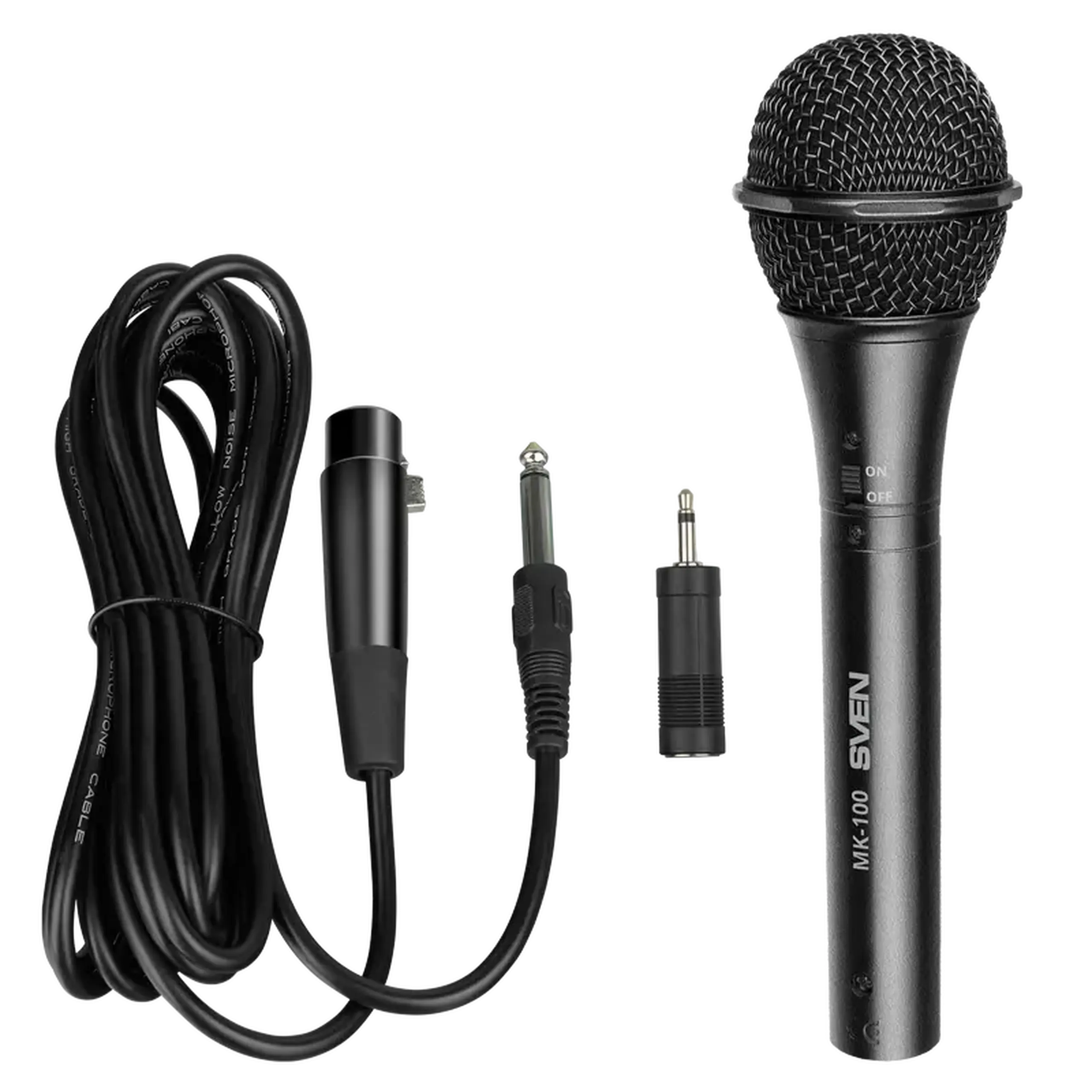 Microfon Karaoke SVEN MK-100, Cu fir, Negru