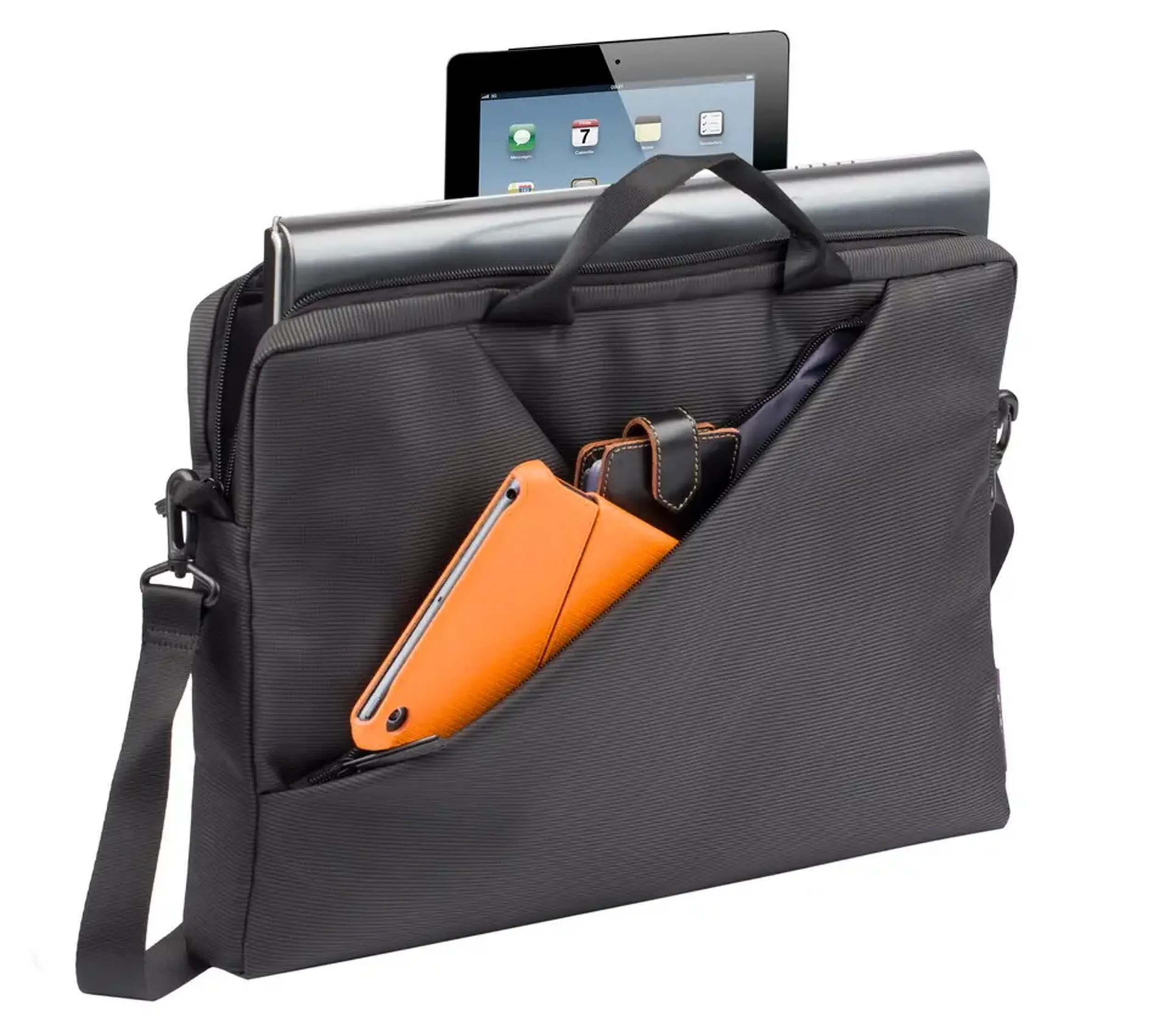 Geantă pentru Laptop Rivacase Tivoli, 15.6", Poliester, Gri