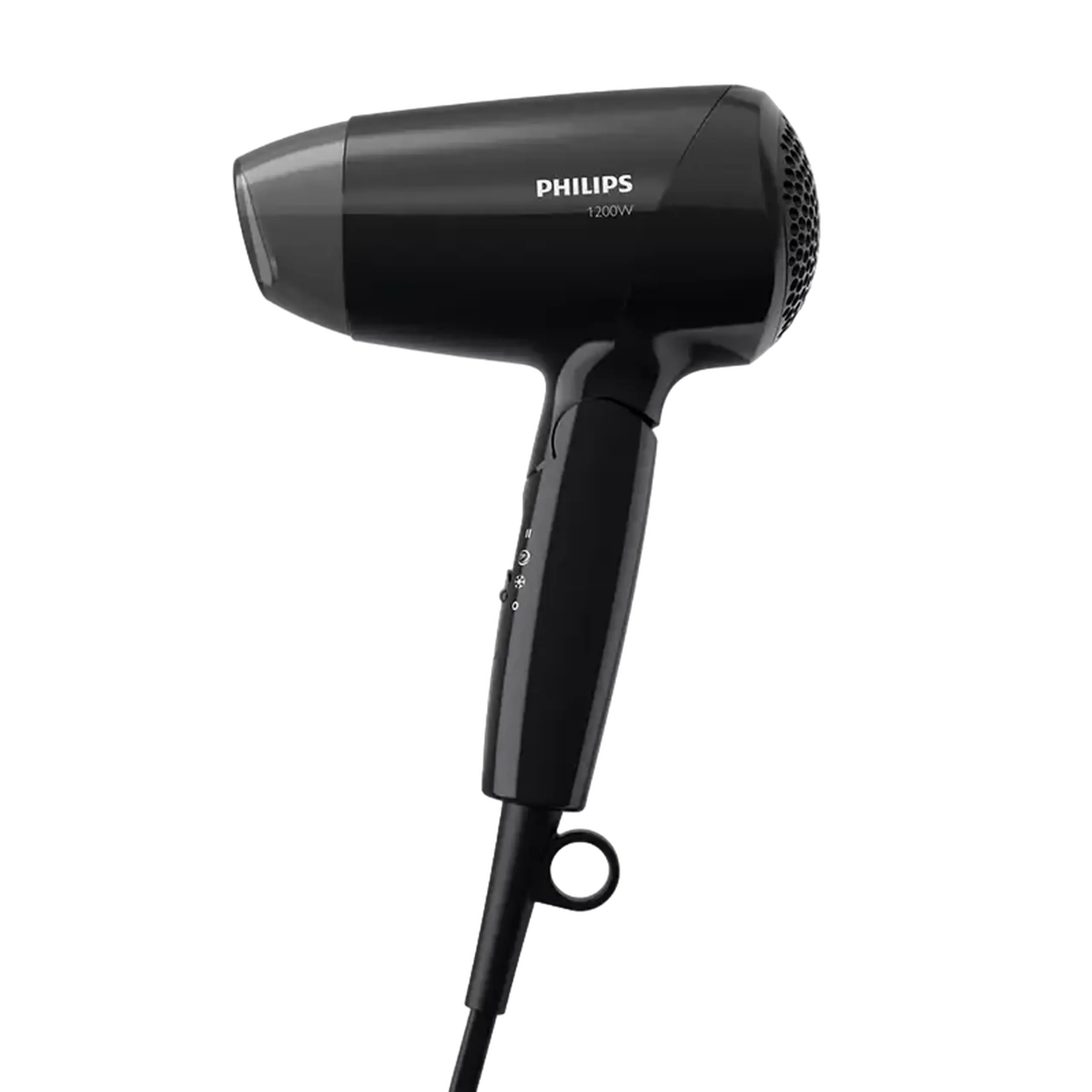 Uscător de păr compact Philips EssentialCare BHC010/10, 1200 W, Negru