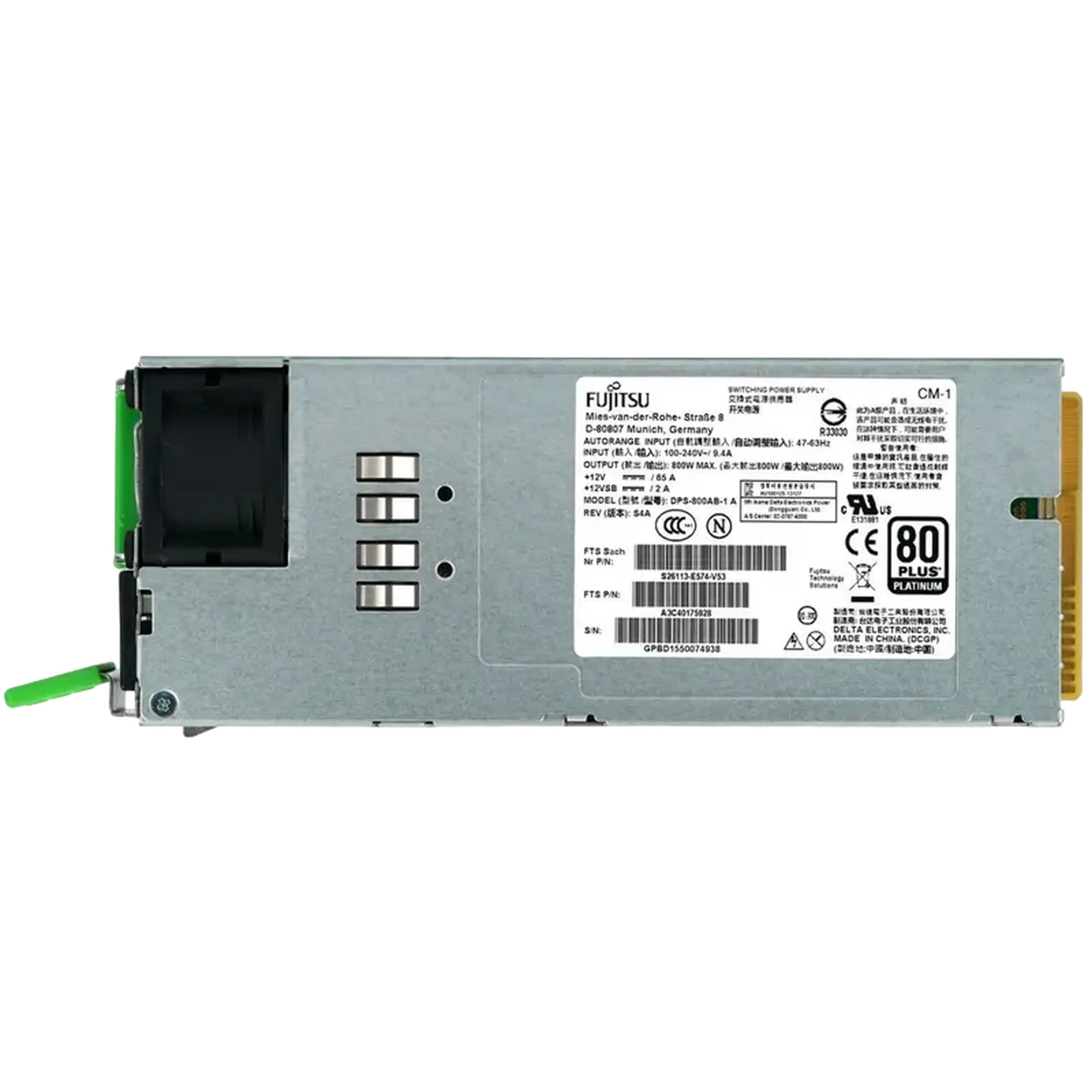 PSU modular Fujitsu S26113-F574-L13, 800W Platină