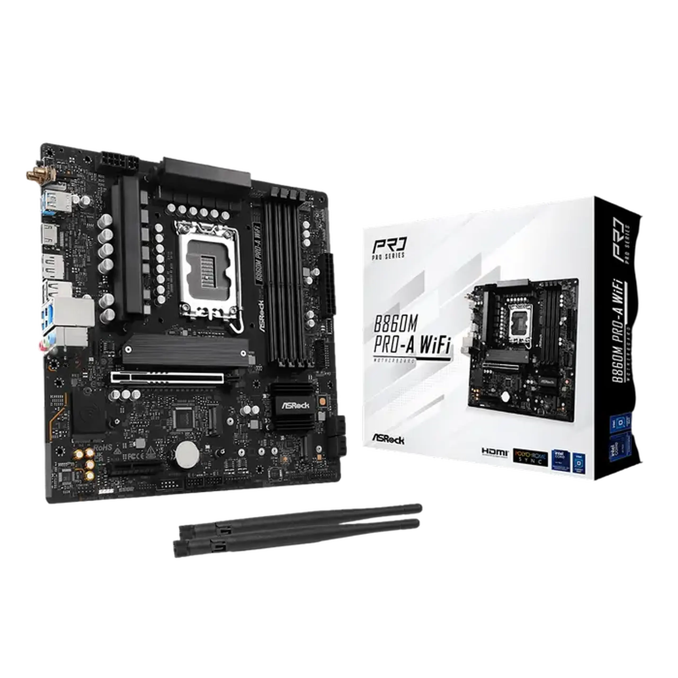 Placă de bază ASRock B860M PRO-A WIFI, LGA1851, Intel B860, Micro-ATX