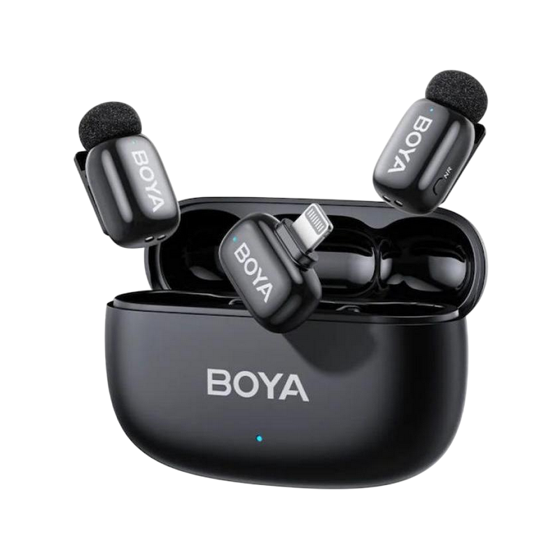 Microfon portabil pentru înregistrare vocală Boya mini 2-03, Fără fir, Negru