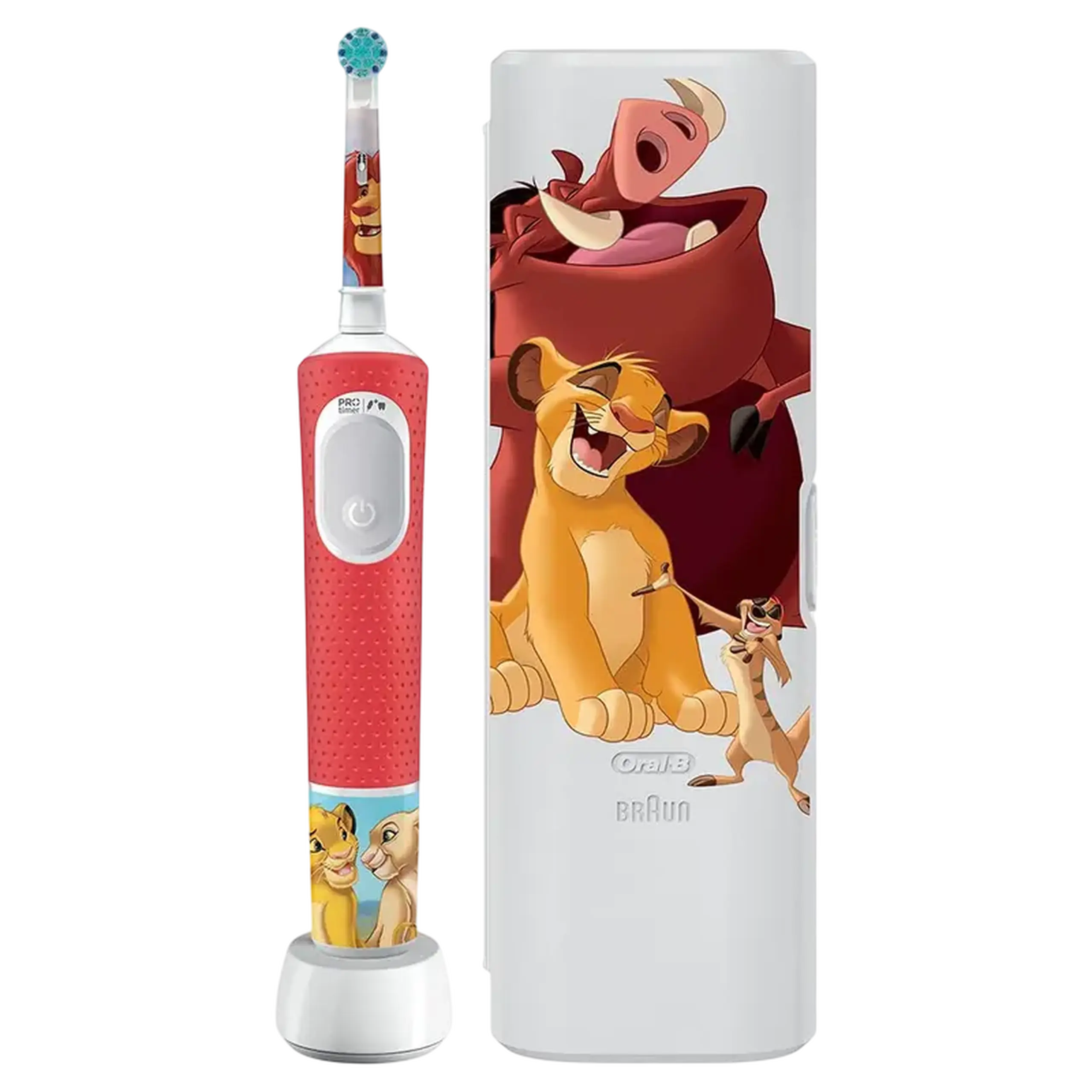 Periuță de dinți electrică Braun Pro Kids Lion King Special Edition, Roșu