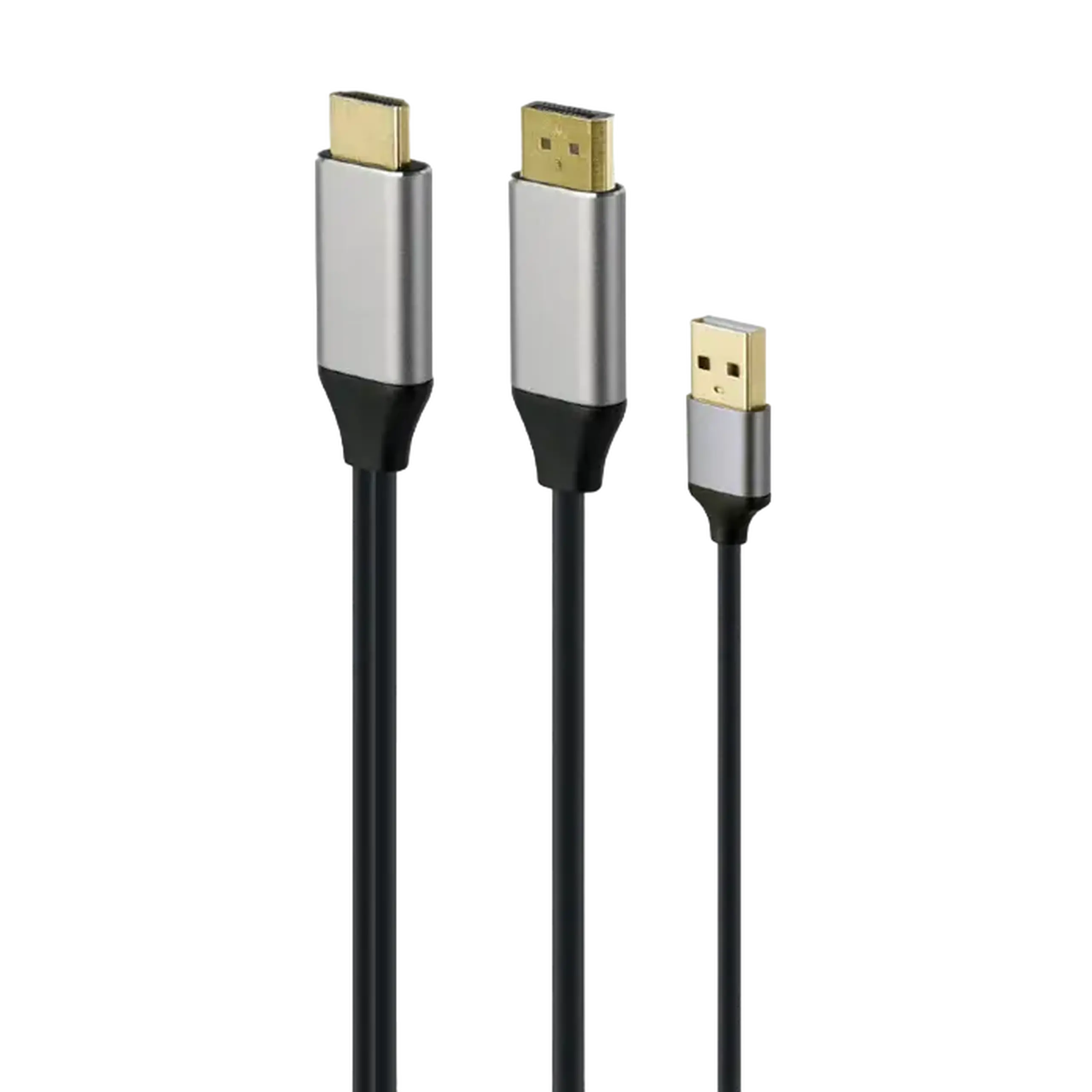 Adaptor Cablexpert A-HDMIM-DPM-01, HDMI - DisplayPort, USB Type-A, 2m, Negru