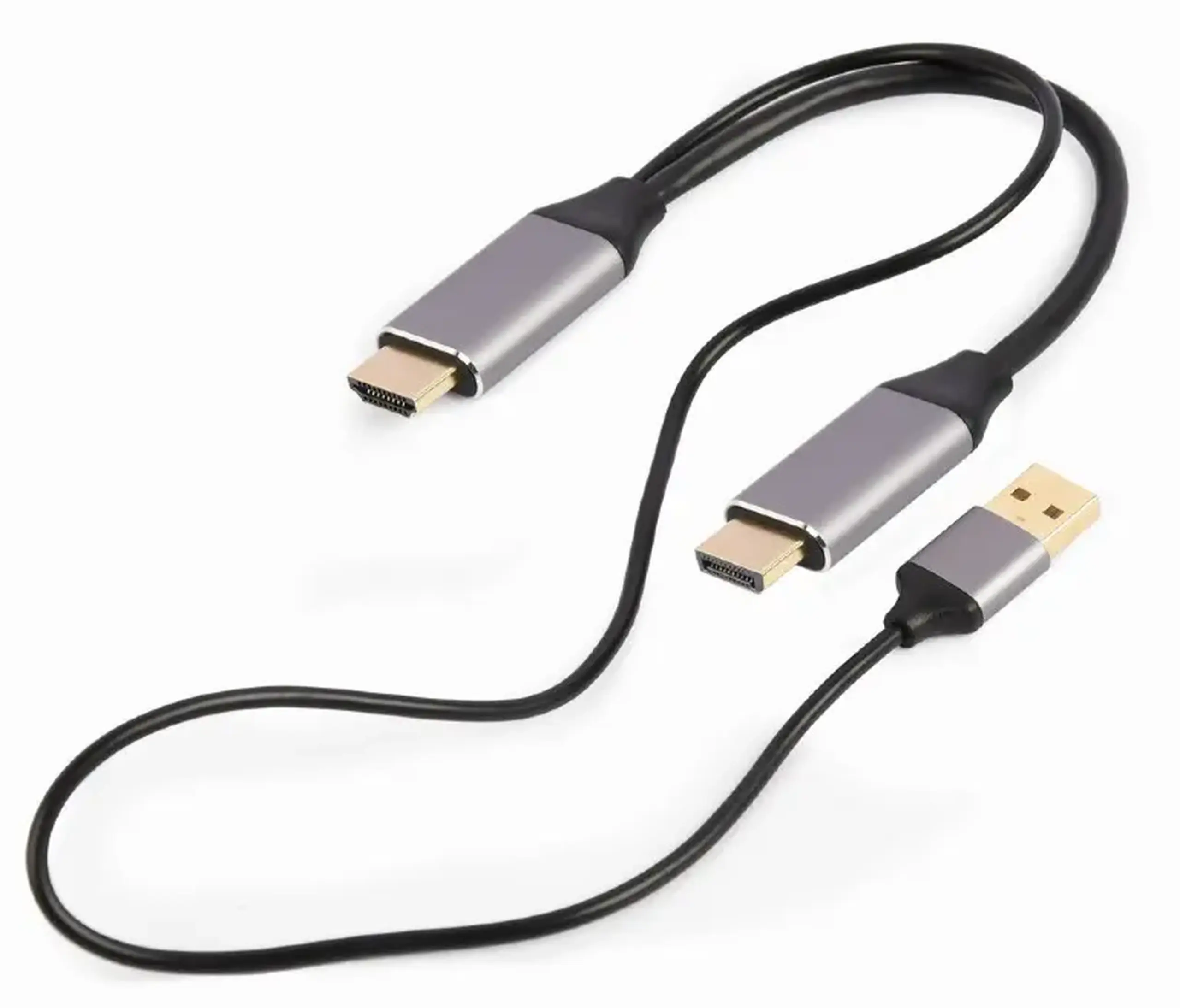 Adaptor Cablexpert A-HDMIM-DPM-01, HDMI - DisplayPort, USB Type-A, 2m, Negru