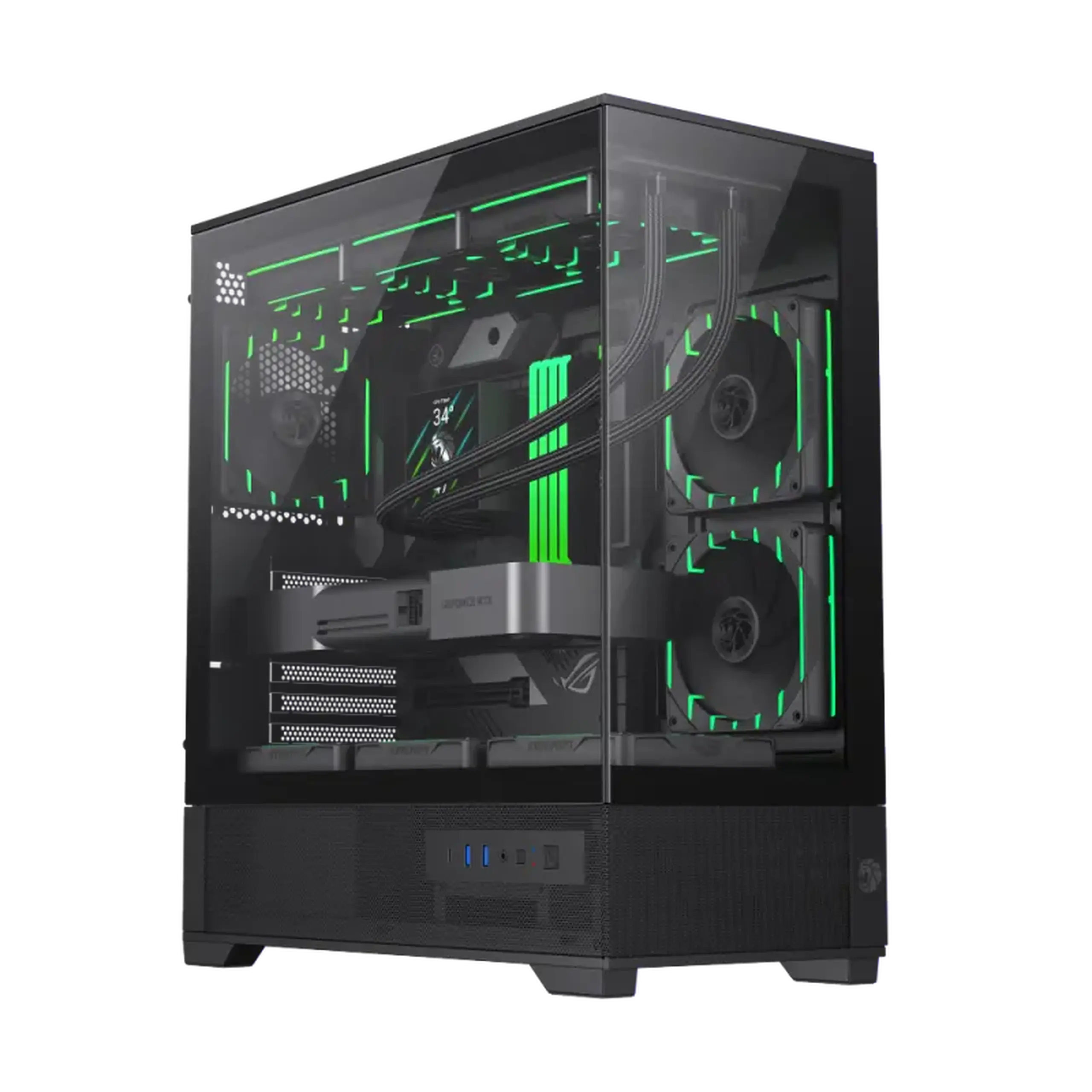 Carcasă PC Gamemax VISTA 2 AB, Midi-Tower, Fără PSU, Negru