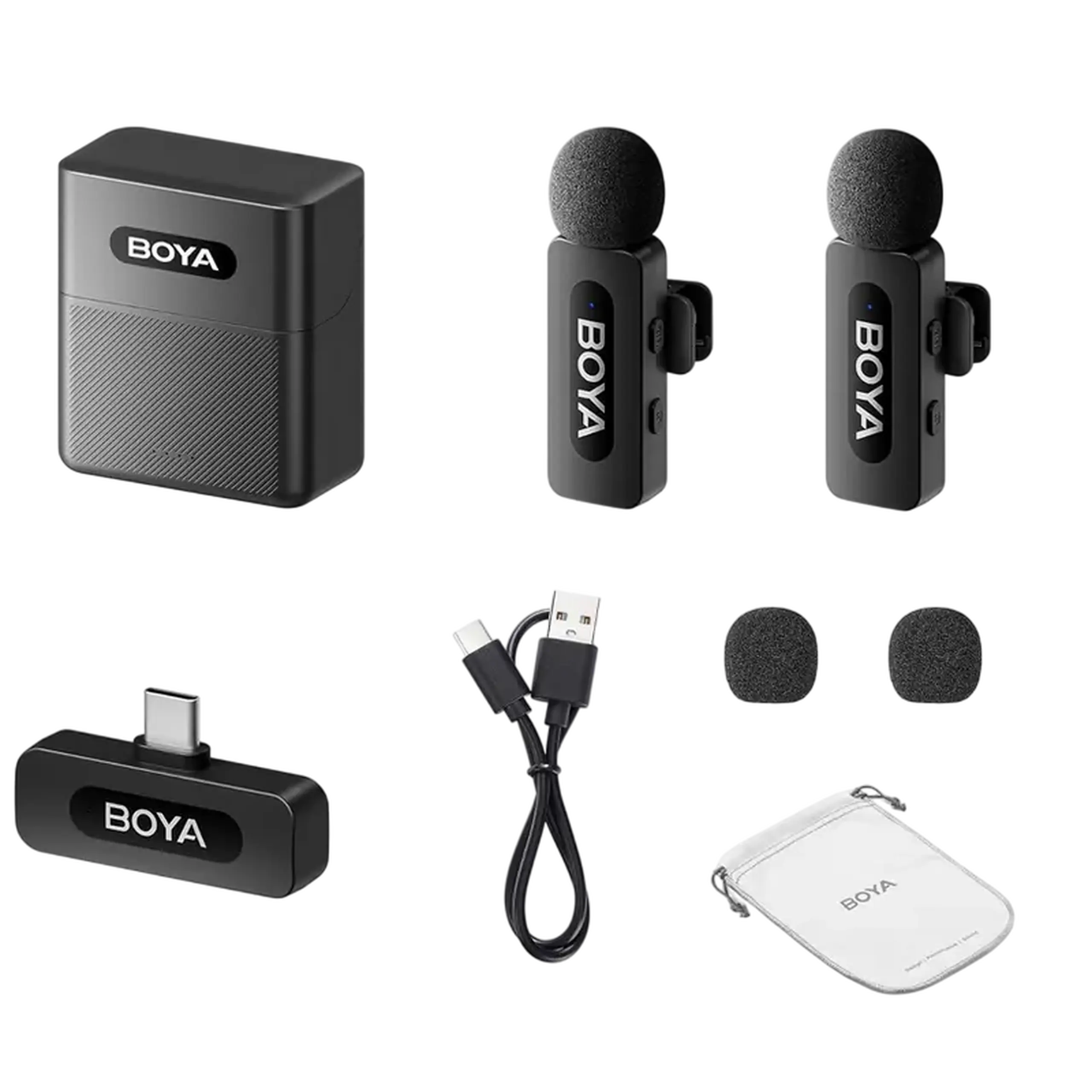 Microfon portabil pentru înregistrare vocală Boya BY-V30, Fără fir, Negru