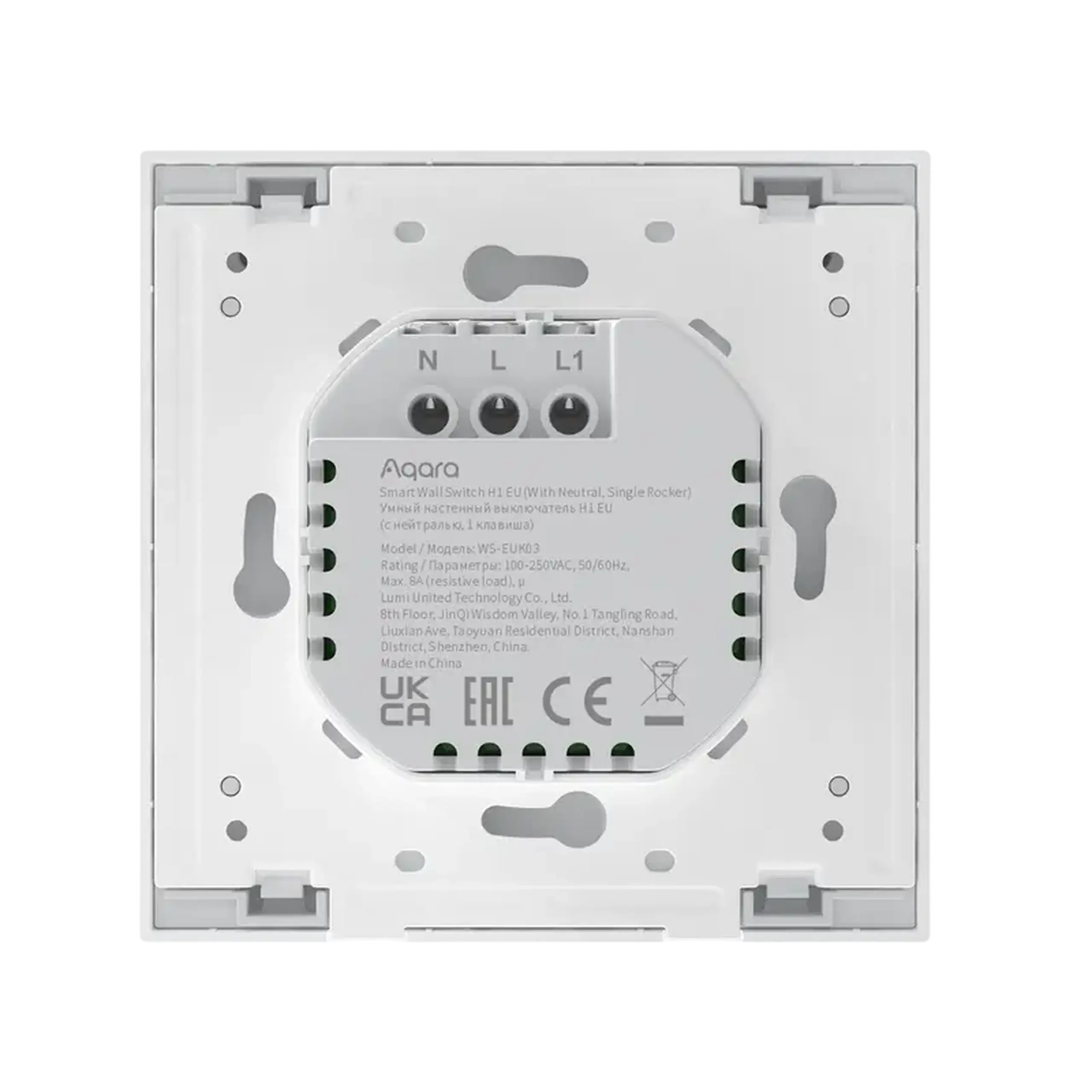 Întrerupător inteligent AQARA Smart Wall Switch H1, Alb