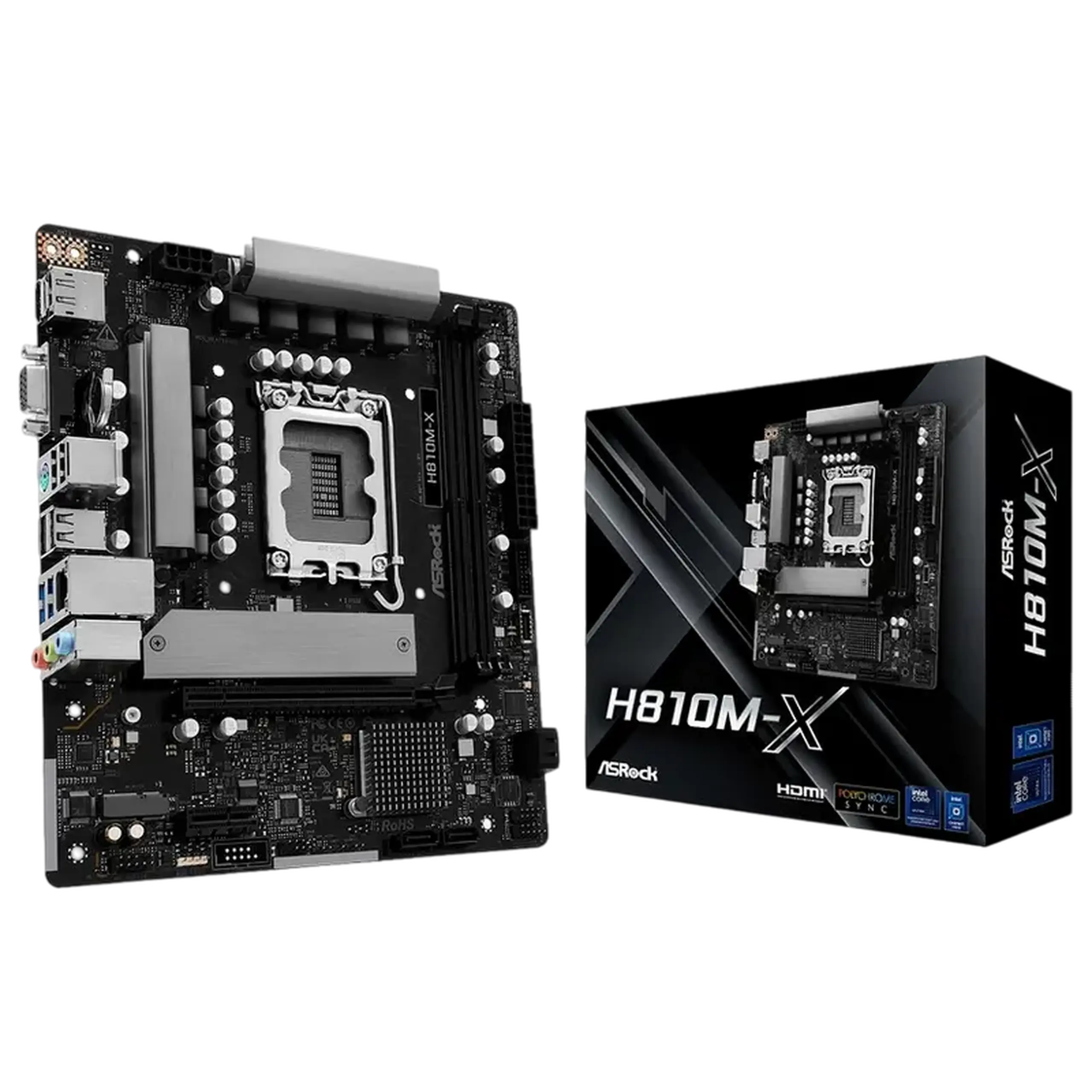 Placă de bază ASRock H810M-X, LGA1851, Intel H810, Micro-ATX