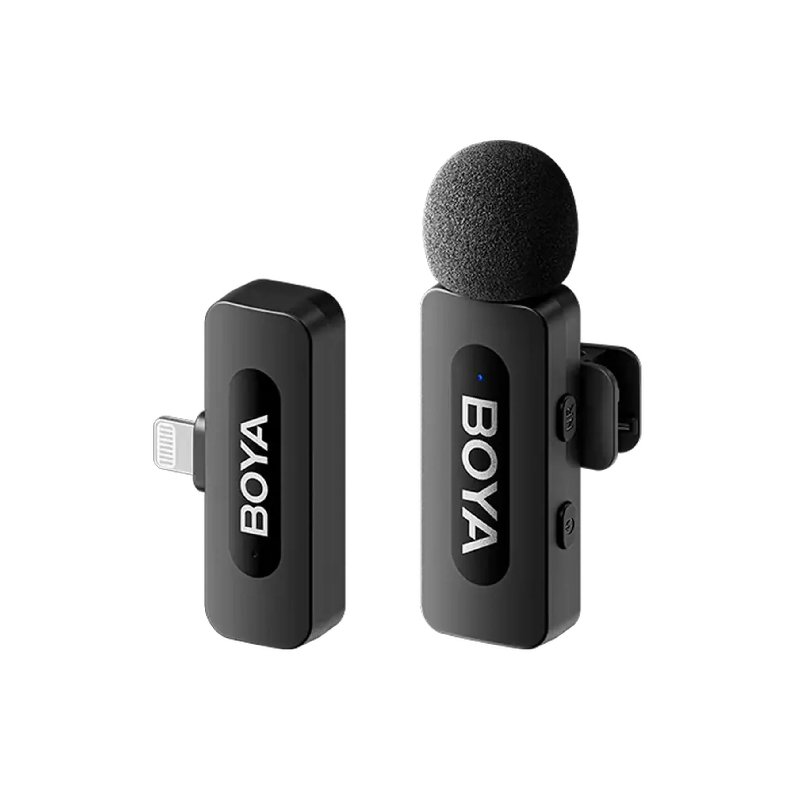 Microfon portabil pentru înregistrare vocală Boya BY-V1 V2.0, Fără fir, Negru
