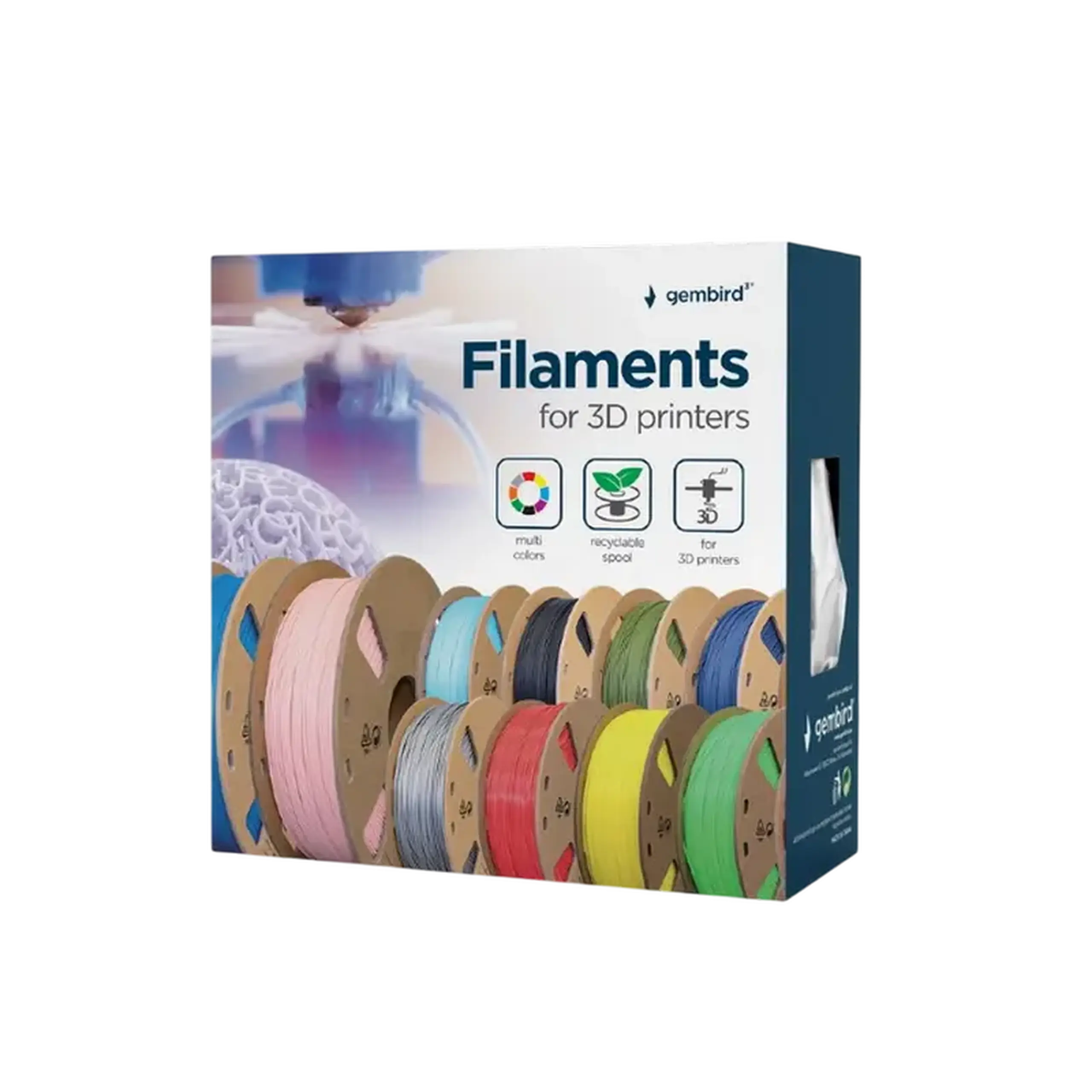 Filament pentru imprimantă 3D Gembird 3DP-PLA+1.75-02-GL, PLA+, Auriu, 1.75 mm, 1kg