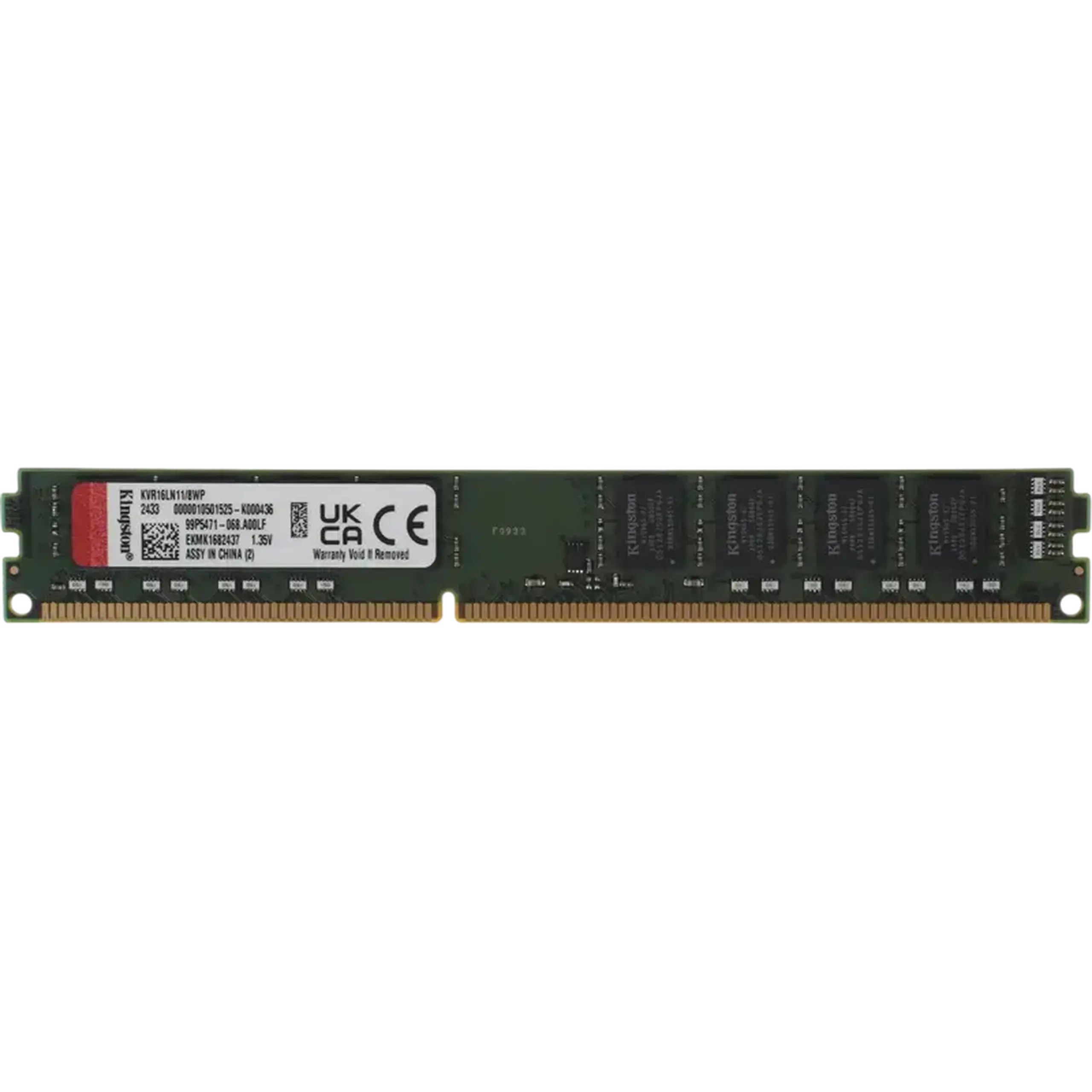 Memorie RAM Kingston ValueRAM, DDR3 SDRAM, 1600 MHz, 8GB, KVR16LN11/8WP