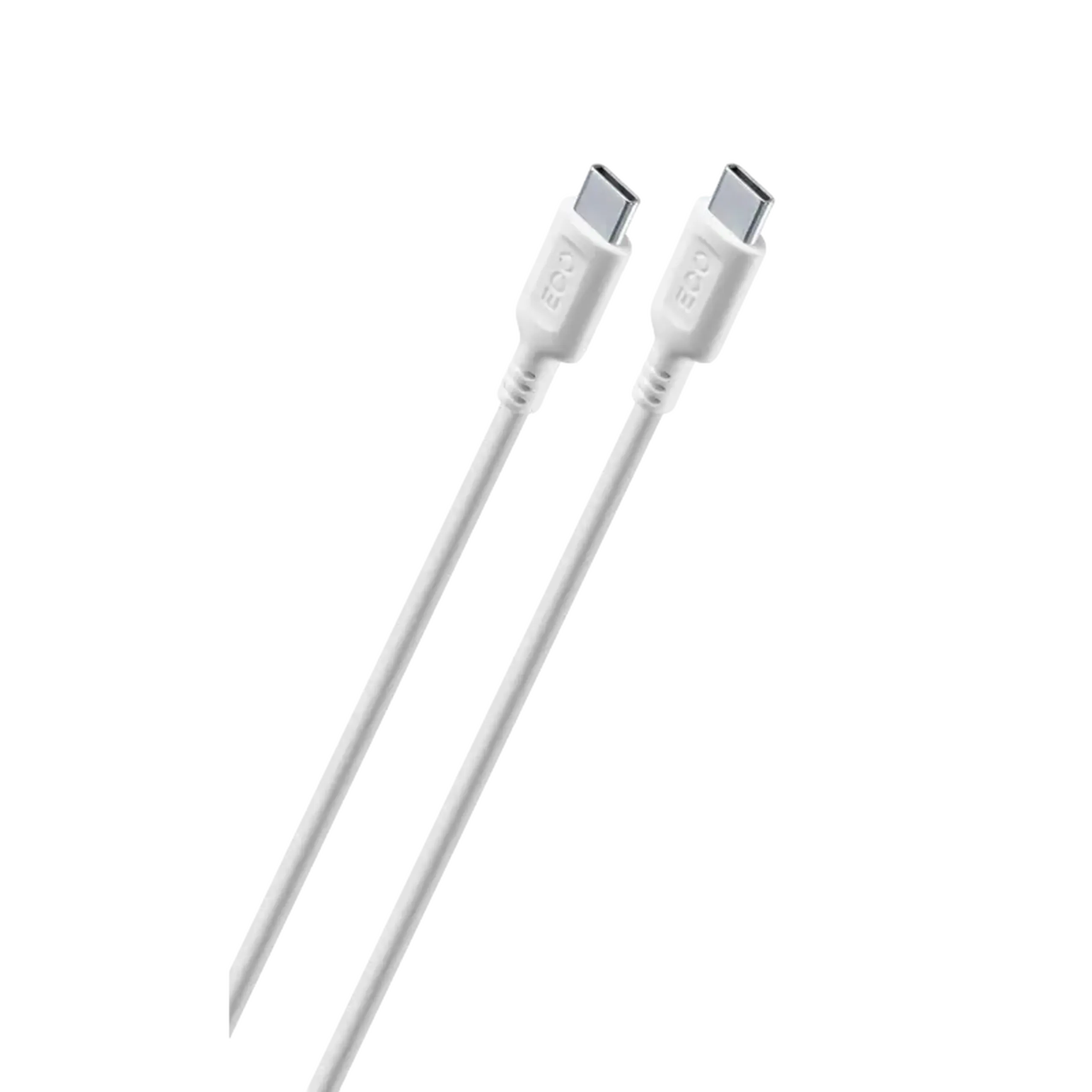 Cablu încărcare și sincronizare Cellularline Become Eco Cable Type-C to Type-C, USB Type-C/USB Type-C, 1m, Alb
