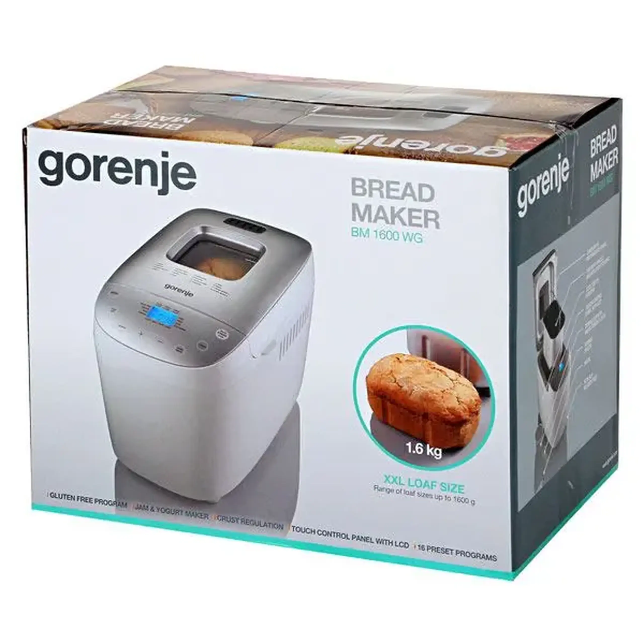 Mașină de pâine Gorenje BM1600WG, Alb