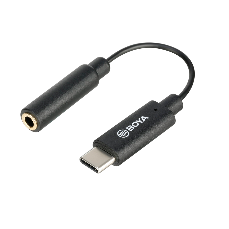 Audio Adaptor Boya BY-K4, USB Type-C - 3.5 mm, 0,06m, Negru