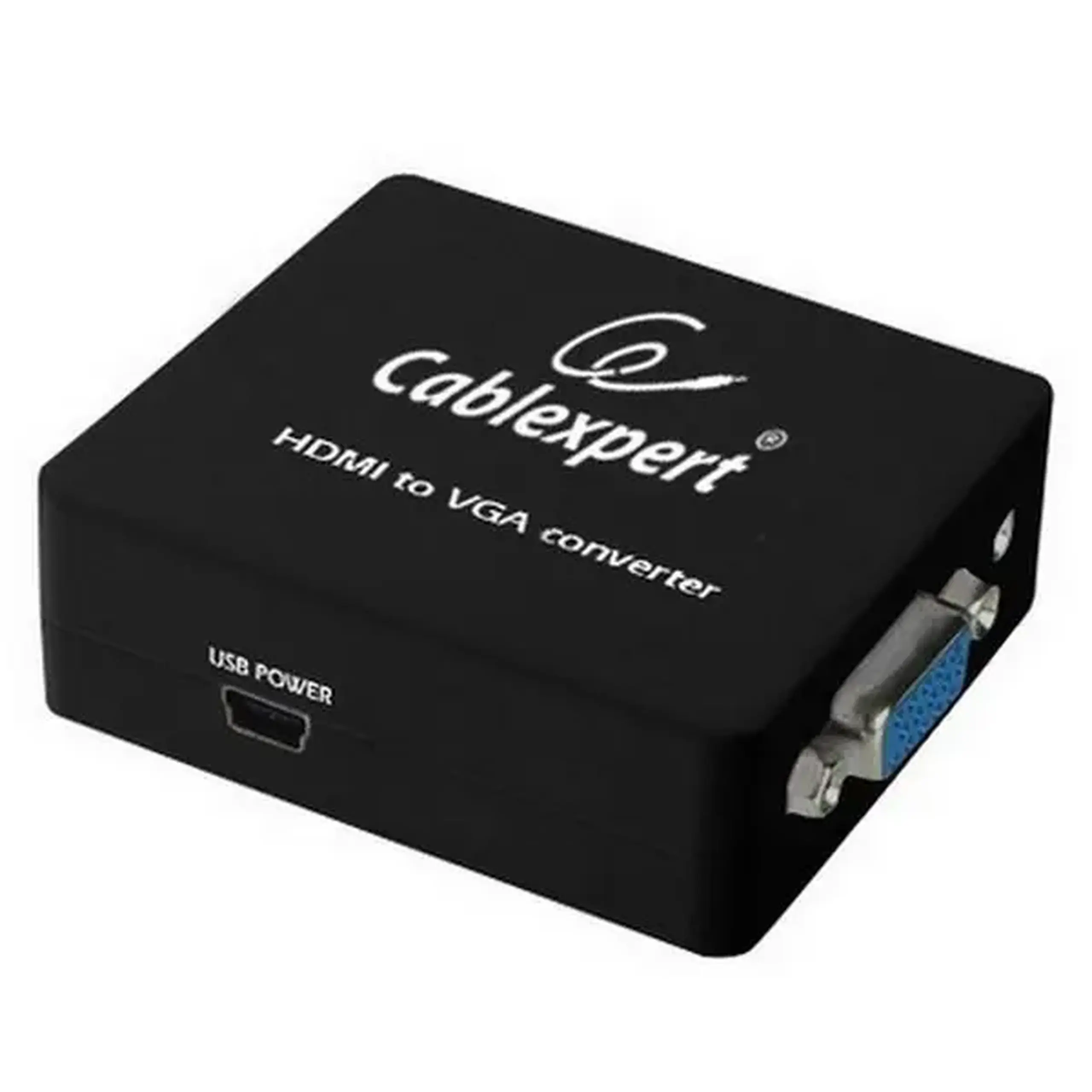 Convertor Video/Audio Cablexpert DSC-HDMI-VGA-001, - VGA D-Sub + 3.5 mm Jack, Negru