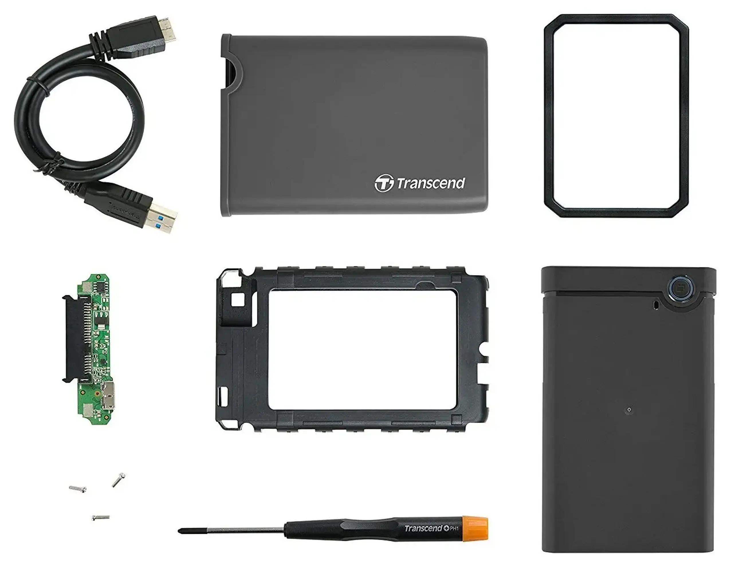 Carcasă externă Transcend TS0GSJ25CK3, Gri (TS0GSJ25CK3)